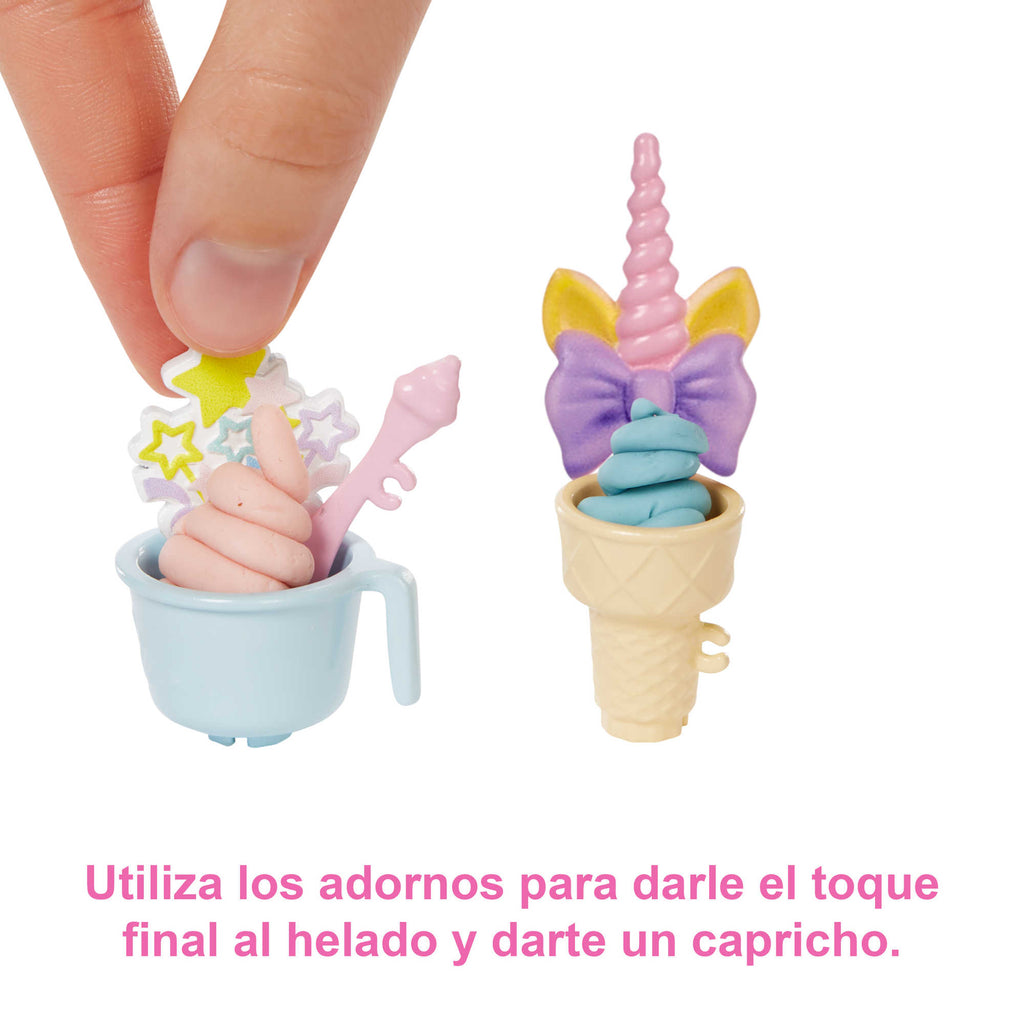 Conjunto De Juego De Heladería De Barbie Con Muñeca Rubia De 30,48Cm, Heladería, Función De Hacer Helados Y Piezas De Juego Realistas