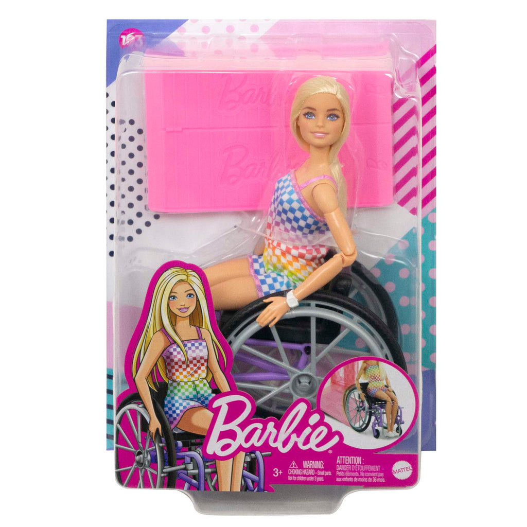 Barbie - Barbie Fashionistas 194 Blonde Avec Fauteuil Roulant - Coffret Poupée Mannequin - 3 Ans Et +