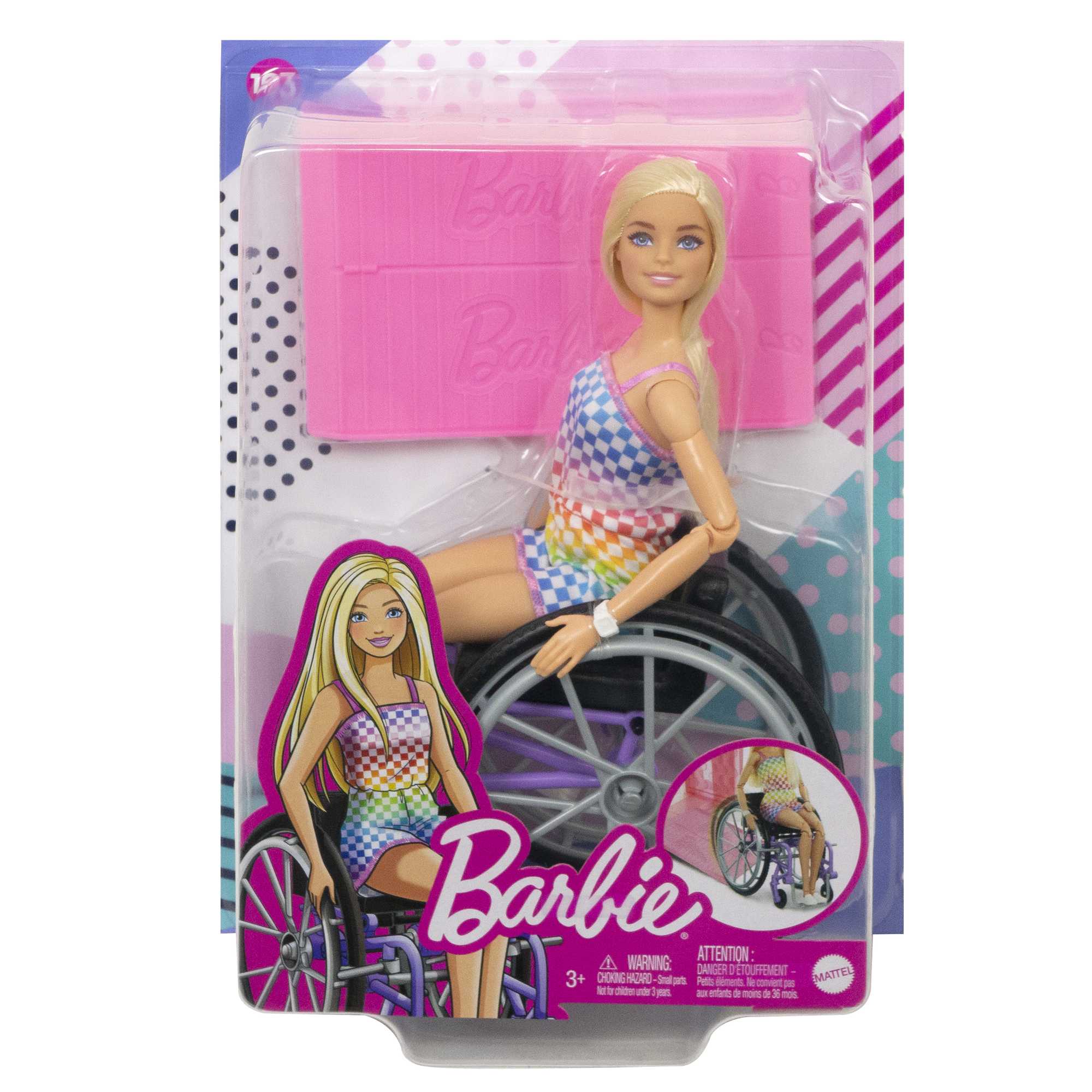 Barbie - Barbie Fashionistas 194 Blonde Avec Fauteuil Roulant - Coffret Poupée Mannequin - 3 Ans Et +