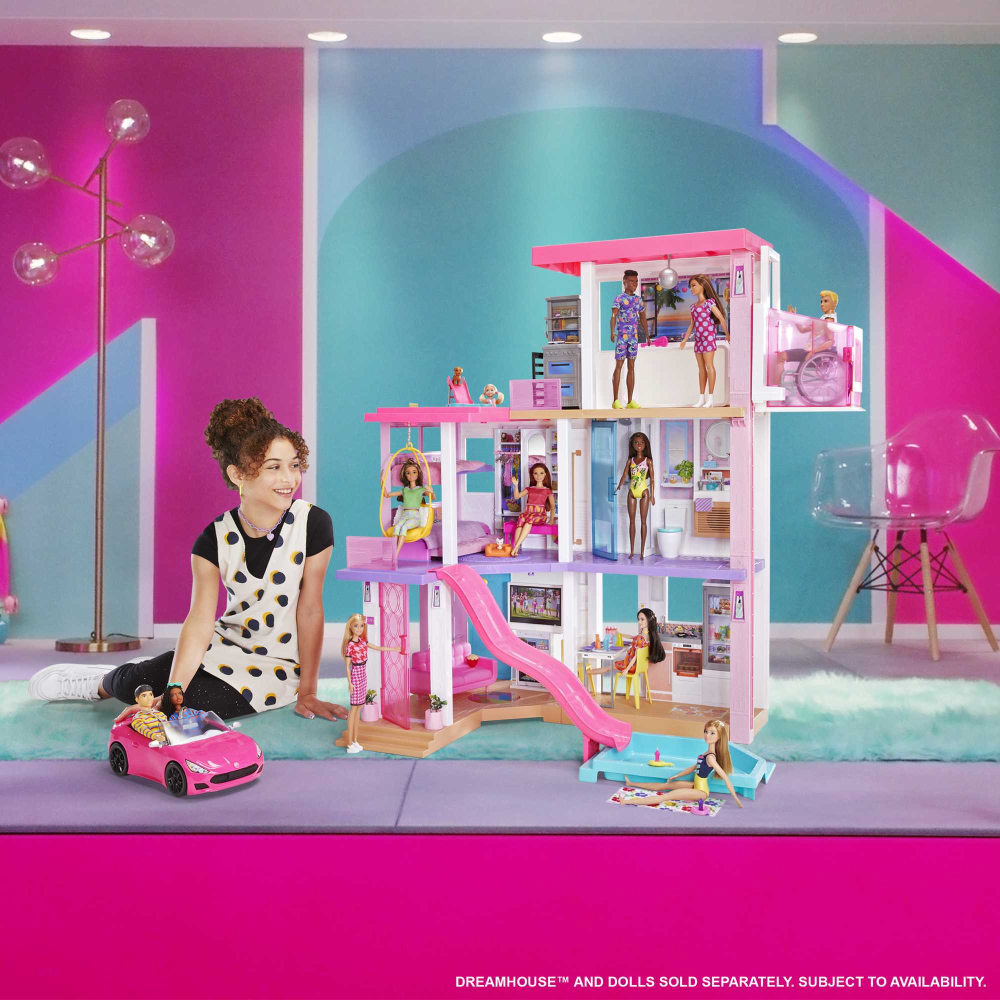 Barbie - Voiture Cabriolet De Barbie - Véhicule Poupée Mannequin - Dès 3 Ans
