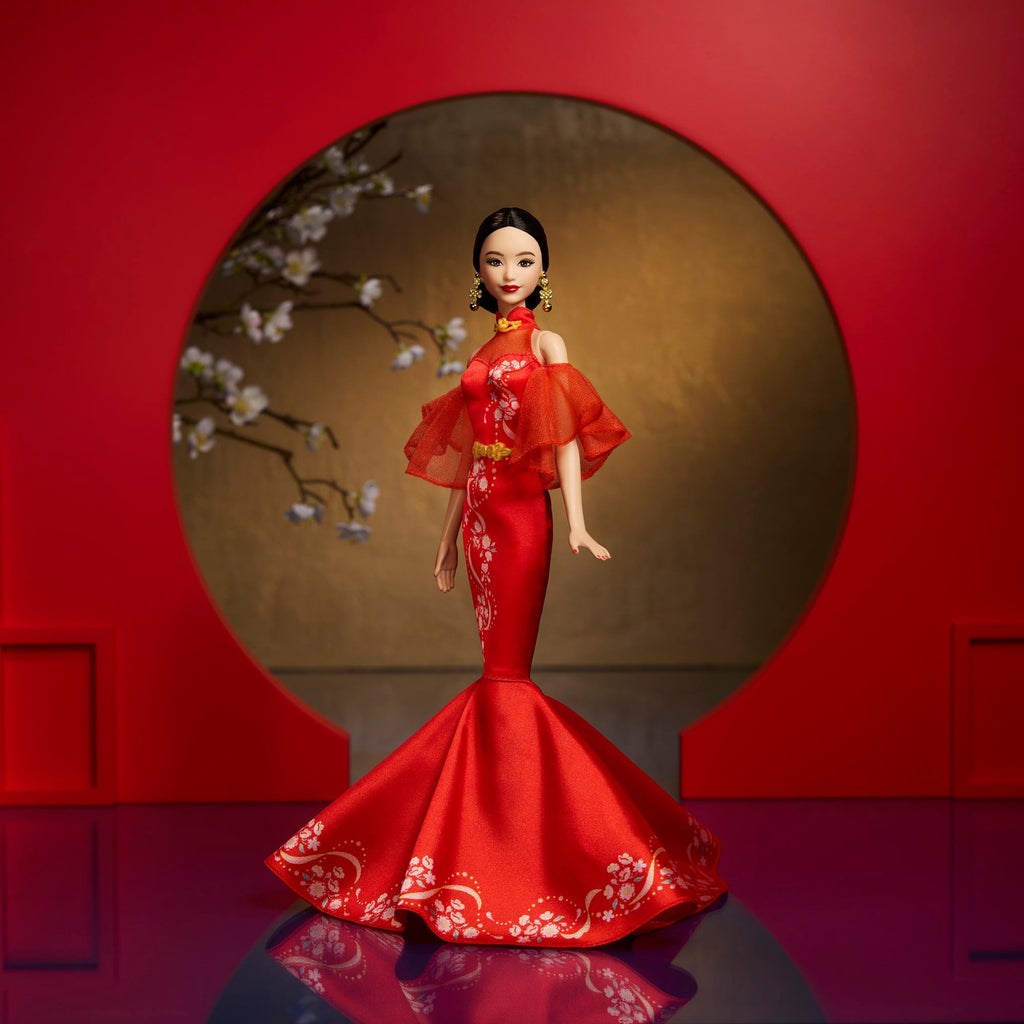 Barbie Signature Capodanno Lunare Cinese, Bambola Barbie Da Collezione Con Abito Qipao E Accessori Dorati