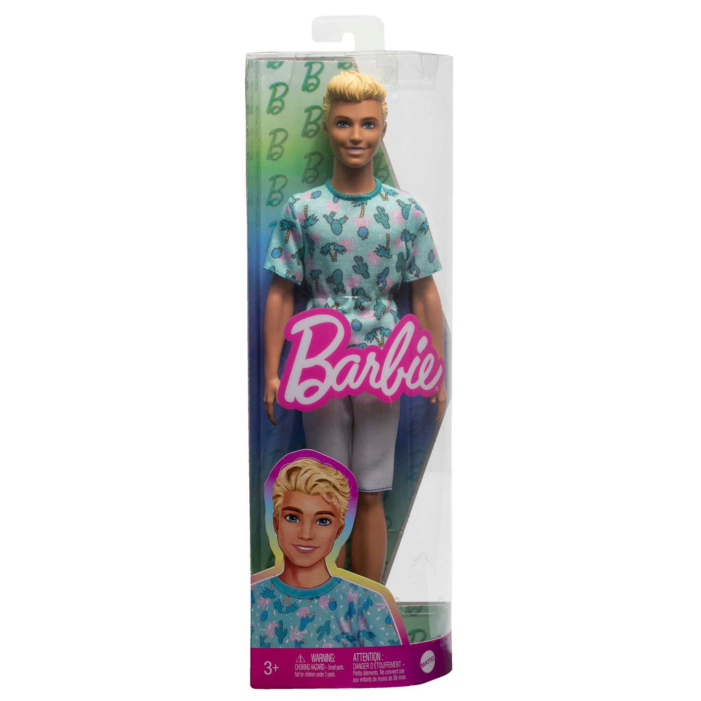 Muñeco Ken De Barbie Fashionistas N. 211 Con Pelo Rubio Y Camiseta De Cactus