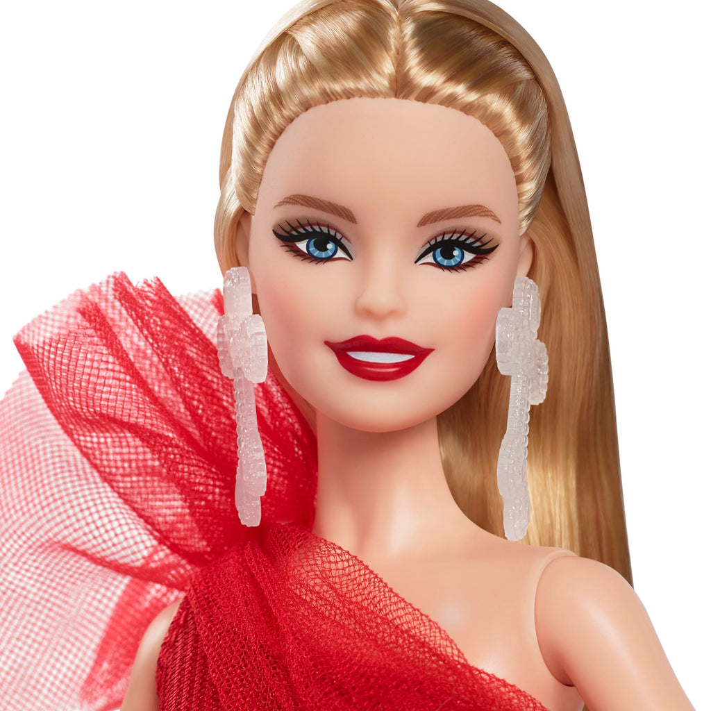 Barbie Signature, Barbie Magia Delle Feste 2024, Regalo Per Collezionisti Per Le Feste, Bionda Con Abito A Quadri