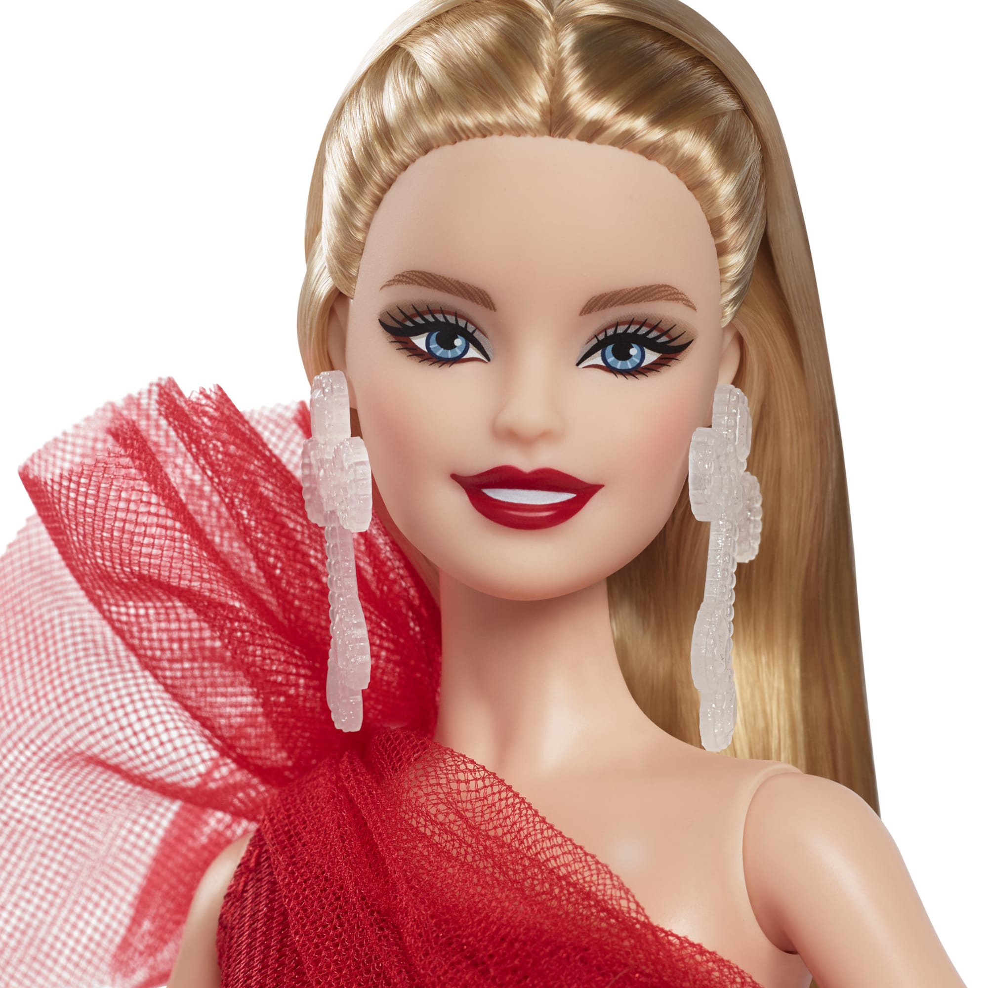 Barbie-Barbie Joyeux Noël 2024-Poupée Blonde Avec Jupe À Carreaux