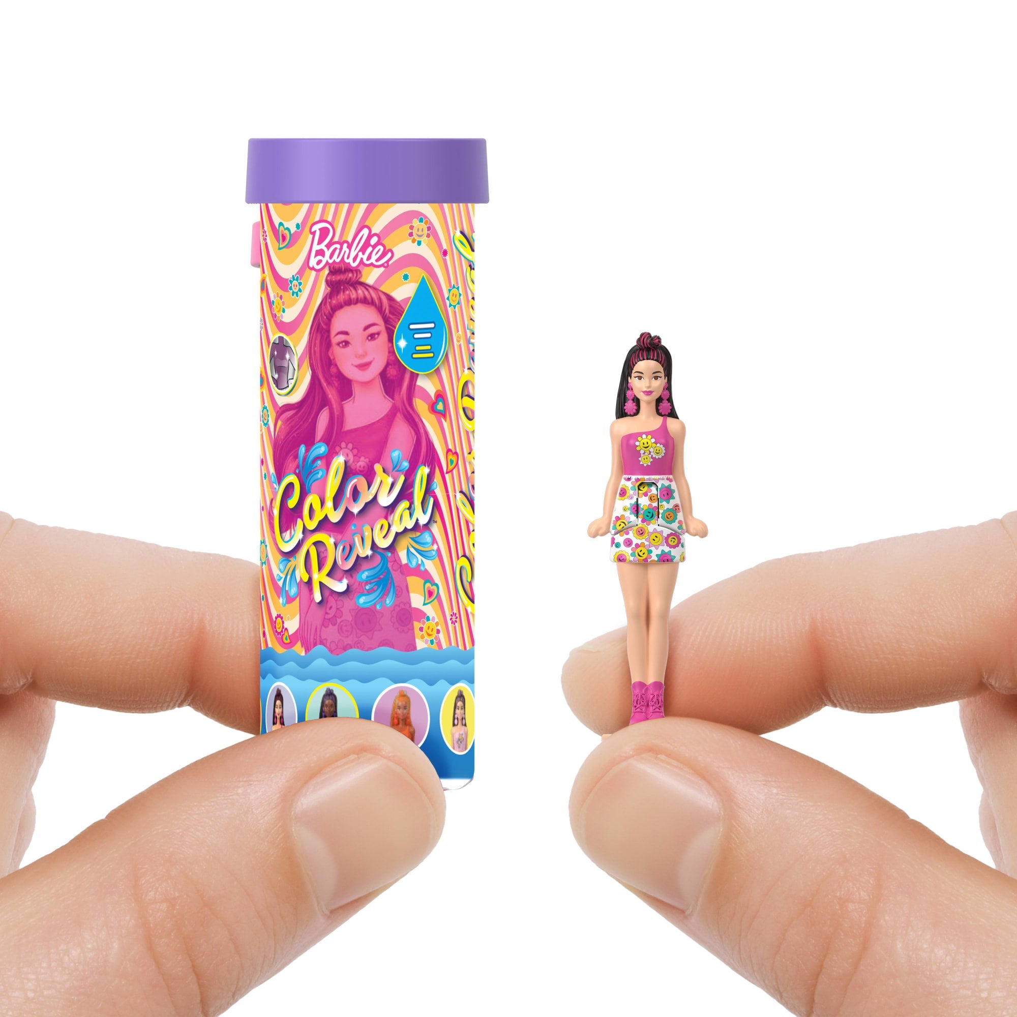 Barbie Mini Barbieland Color Reveal Bebekler, 4 Cm'Lik Bebek, Sürprizli Su Değişimi (Stiller Çeşitlilik Gösterebilir)