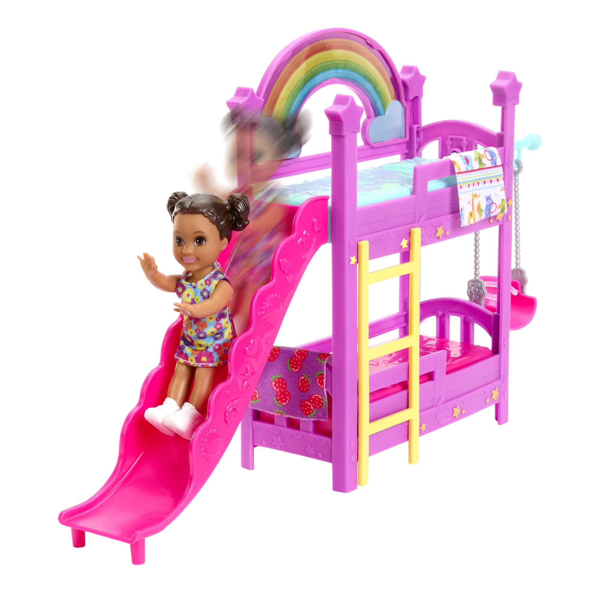 3 Bebek, Mobilya Ve 15'Ten Fazla Aksesuar Ile Barbie Skipper Bebek Bakıcılığı Eğlencesi Oyun Seti
