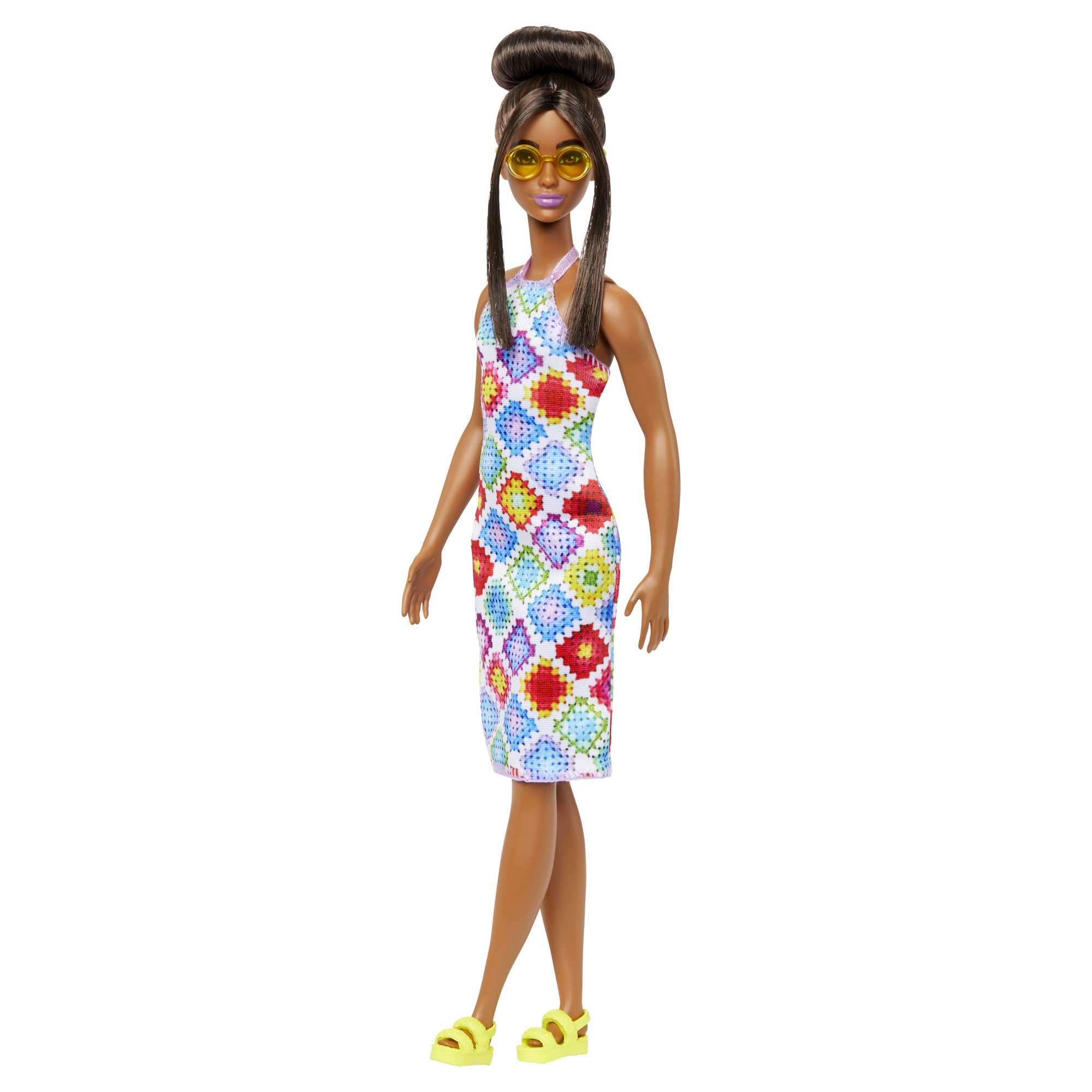 Barbie Fashionistas-Puppe Nr. 210 Mit Dutt Und Gehäkeltem Neckholderkleid