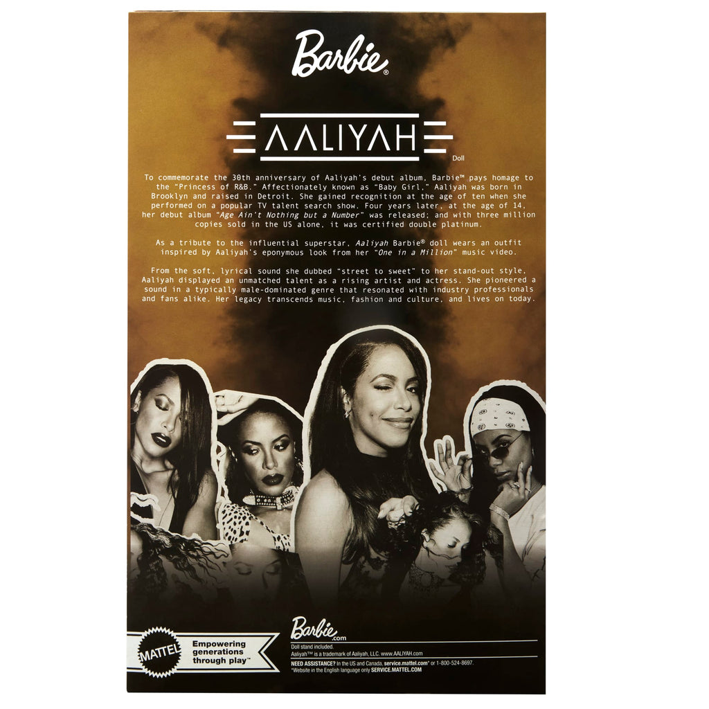 Muñeca De Aaliyah Coleccionable De Barbie Signature Con Un Conjunto De Cuero Negro Sintético