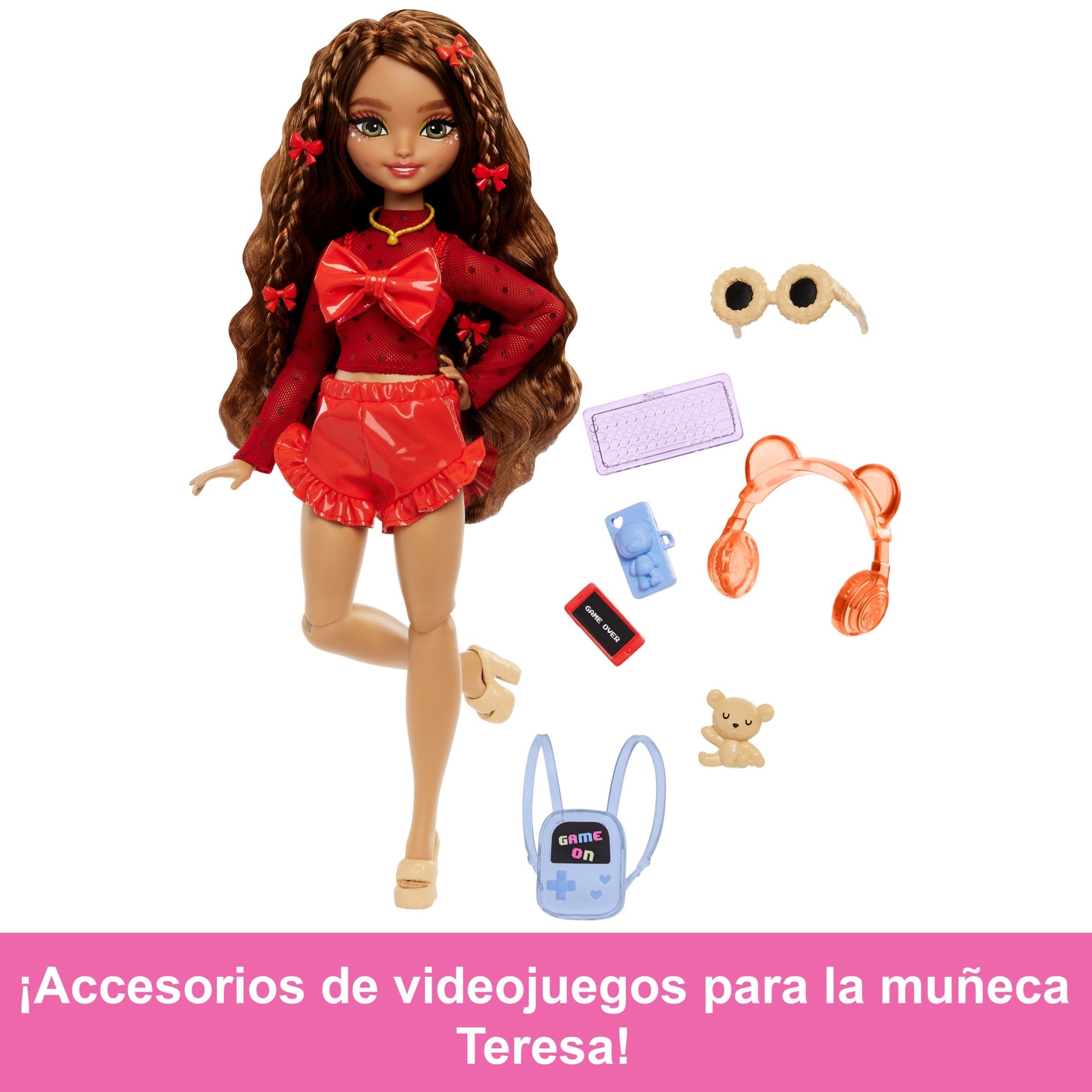 La Muñeca De Moda Teresa De Barbie Dream Besties Incluye Accesorios Temáticos De Videojuegos, 10 Piezas De Juego