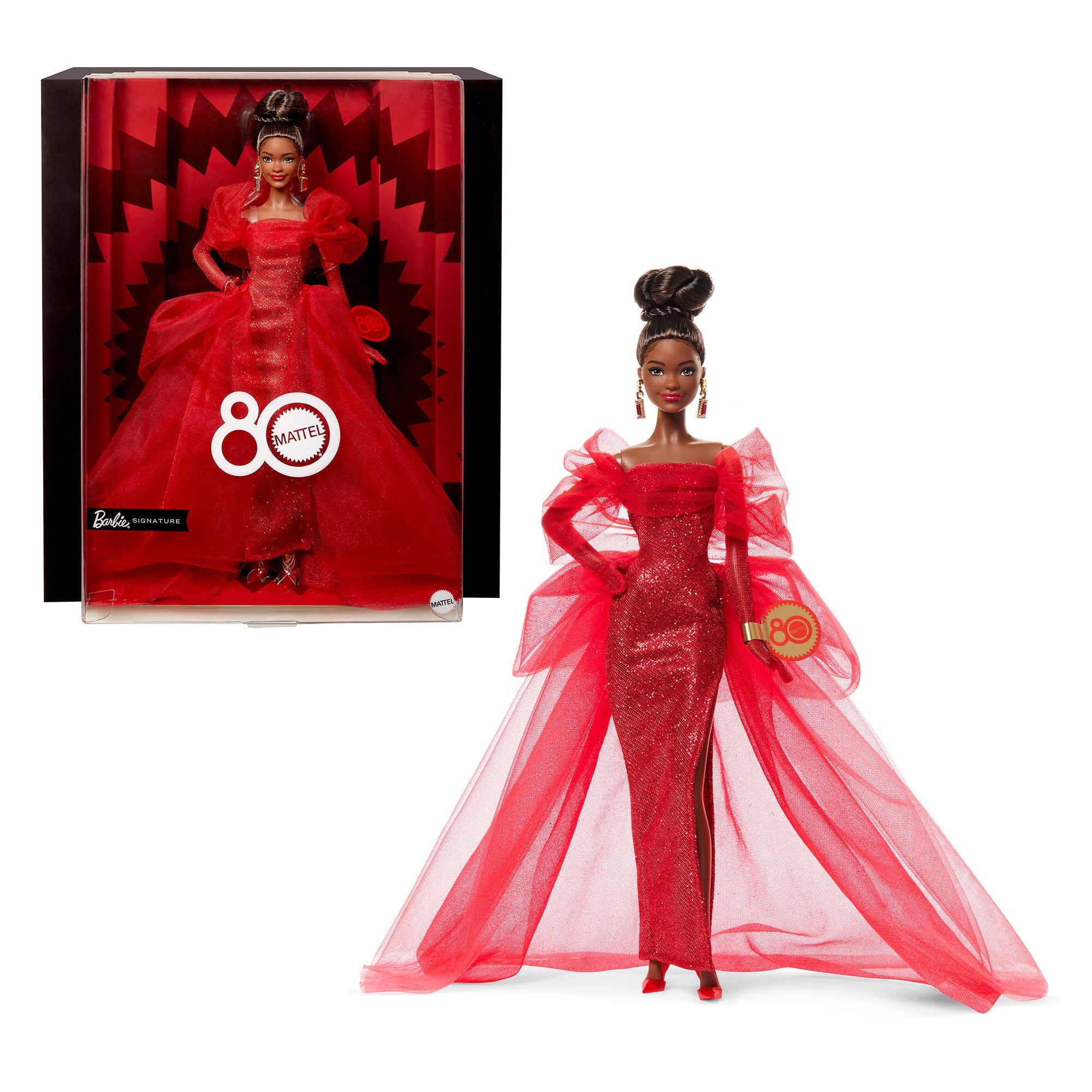 Barbie-Poupée Barbie Spécial 80Ème Anniversaire De Mattel-À Robe Rouge