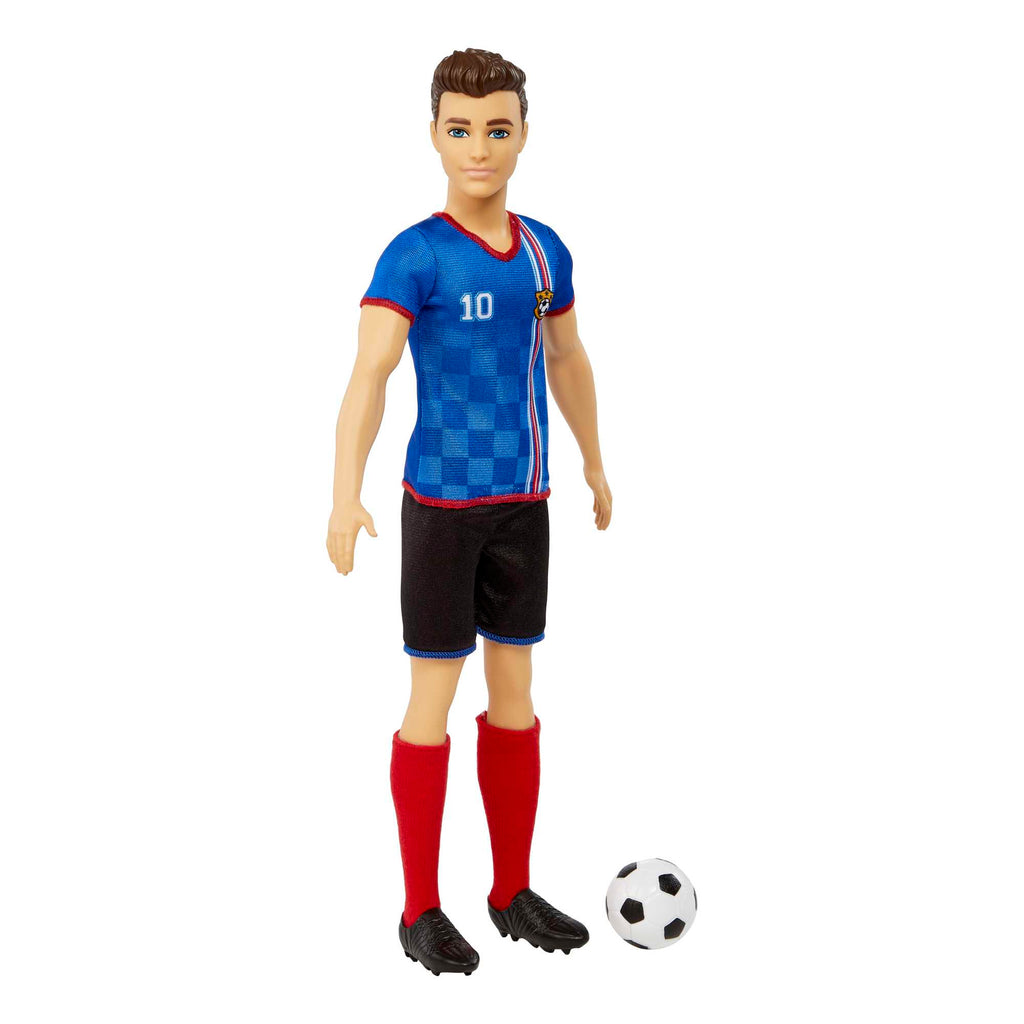Ken Fußballspieler-Puppe, Kurze Haare, Trikot Mit Der Nummer 10, Fußball, Stollenschuhe, Stutzen, Für Kinder Ab 3 Jahre