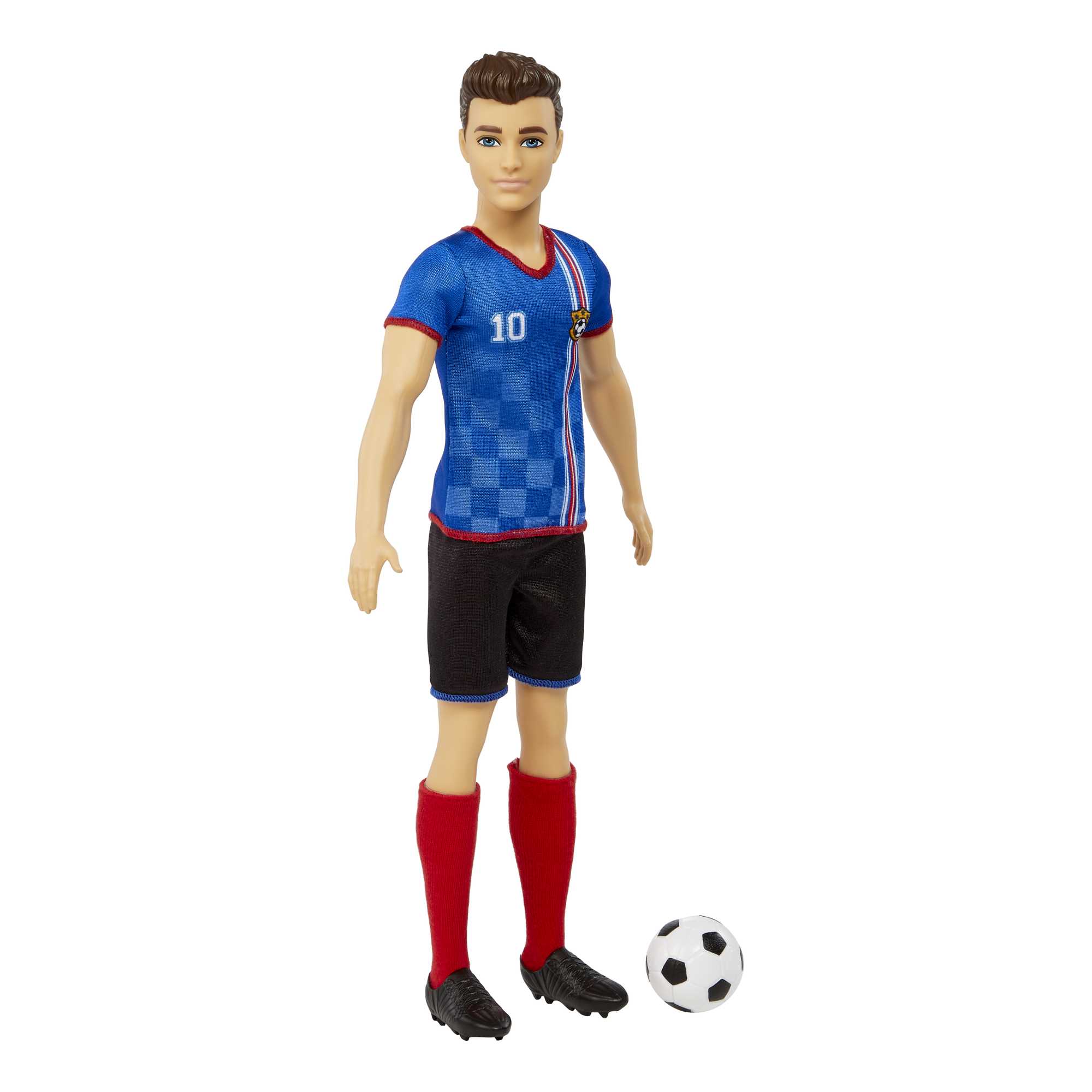 Barbie-Poupée Ken Footballeur, Cheveux Courts, N° 10, Dès 3 Ans