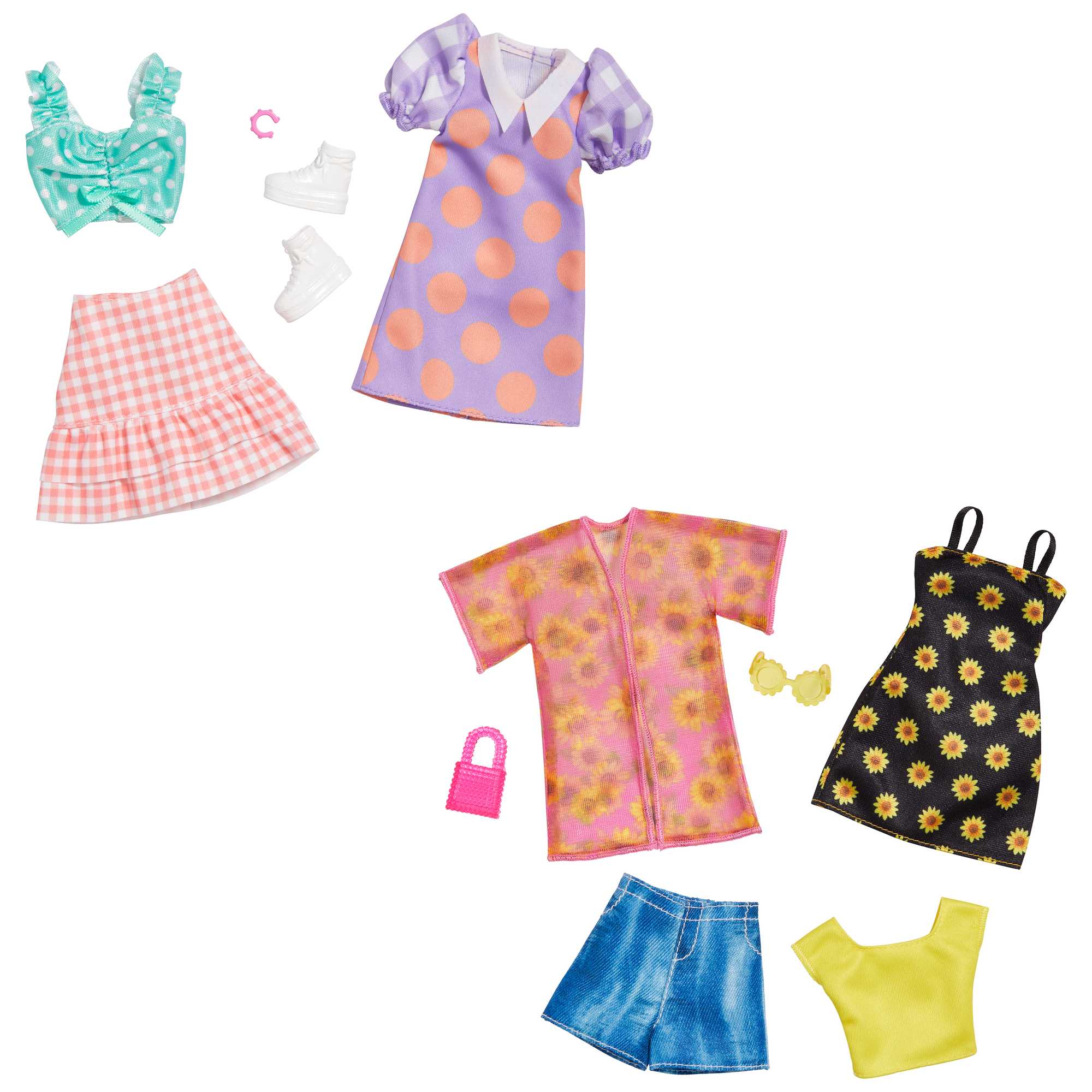 Barbie Abiti: 2 Outfit E 2 Accessori Per Bambola Barbie