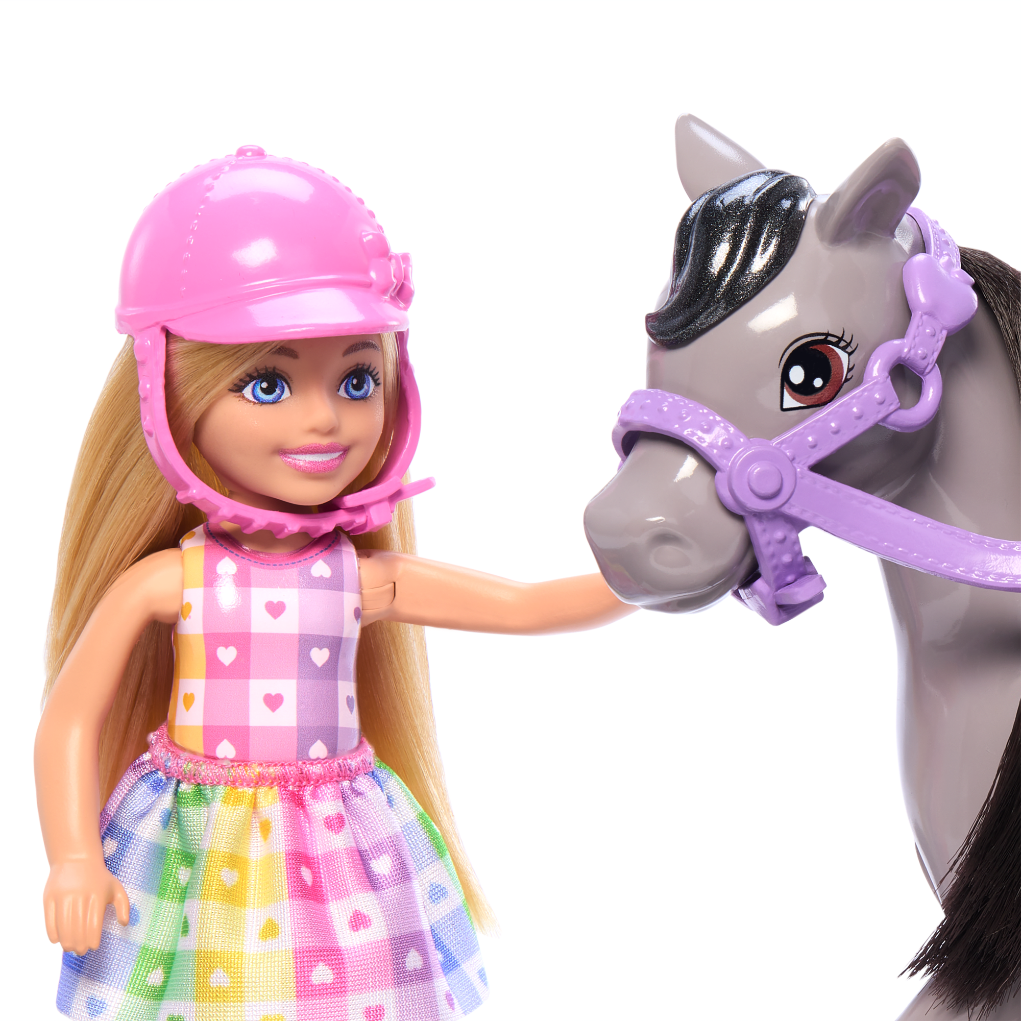 Conjunto De Juguete De Muñeca Barbie Chelsea Y Caballo, Incluye Accesorio De Casco, Las Rodillas De La Muñeca Se Doblan Para 'Montar' En El Pony