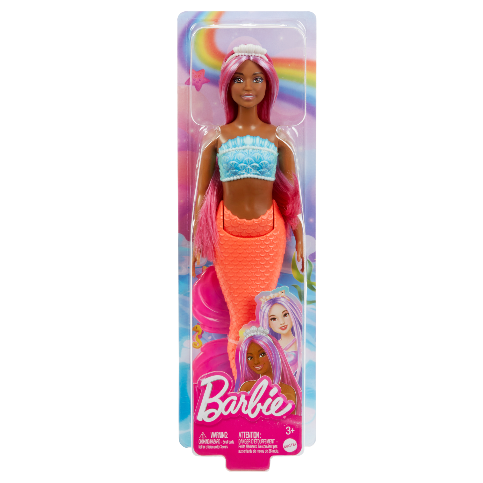 Barbie Sirena Con Capelli Magenta, Coda Rossa Tropicale E Cerchietto