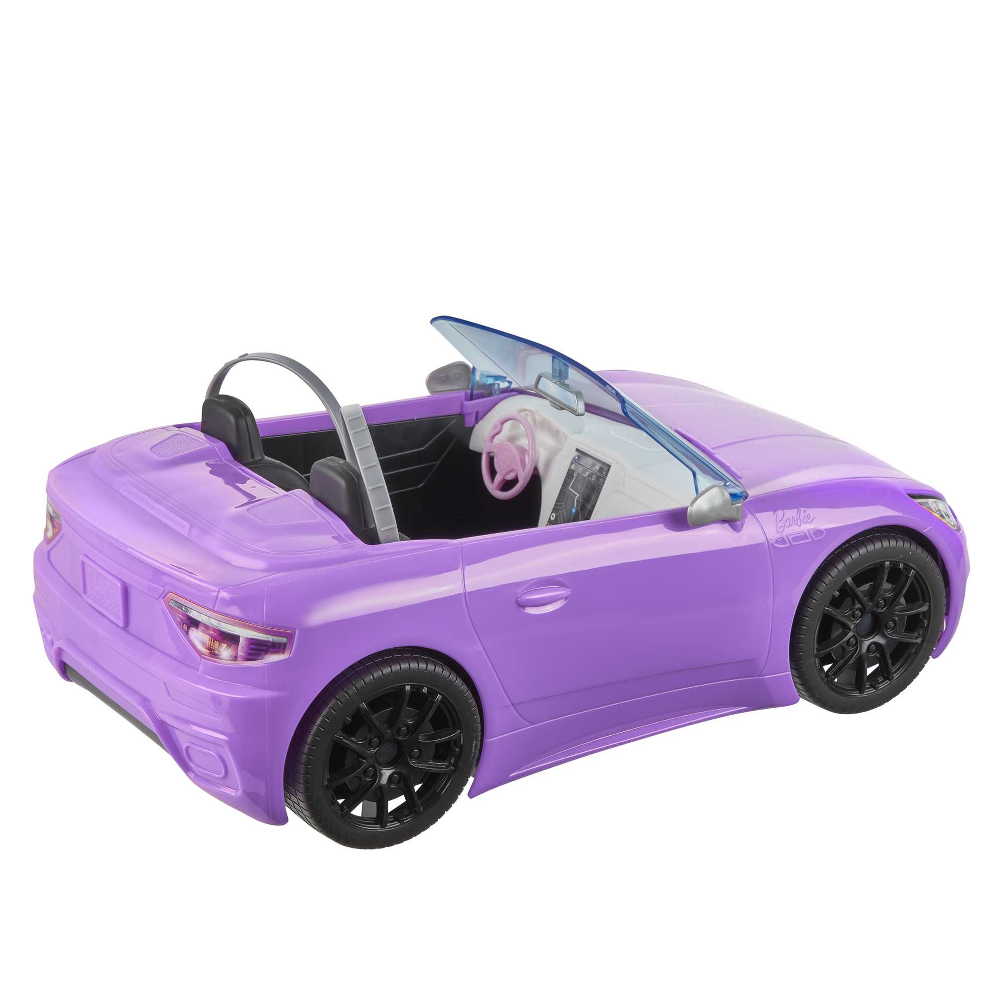 Barbie con descapotable Muñeca rubia con coche de juguete morado para muñecas
