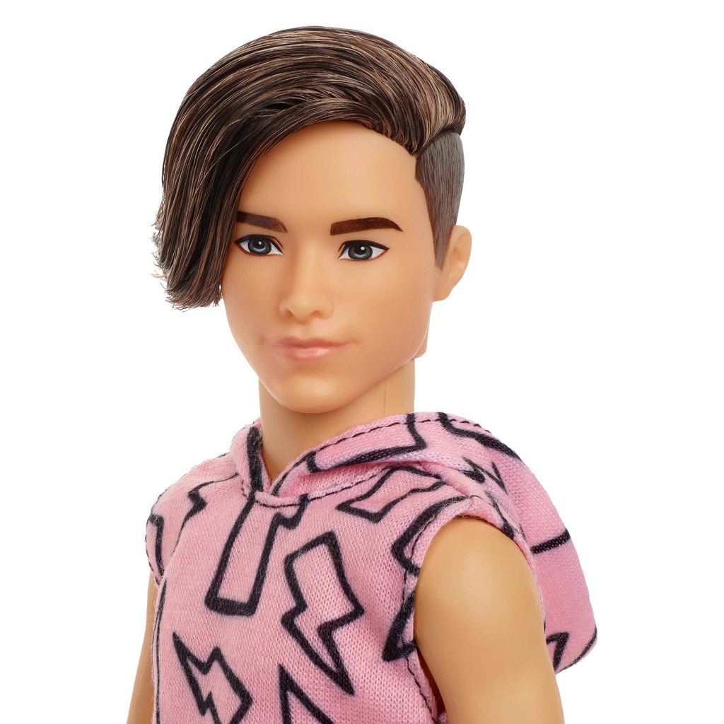 Barbie Ken Fashionistas Puppe Im Hoodie Mit Blitzen, Braune Haare, Hose, Für Kinder Von 3 Bis 8 Jahren