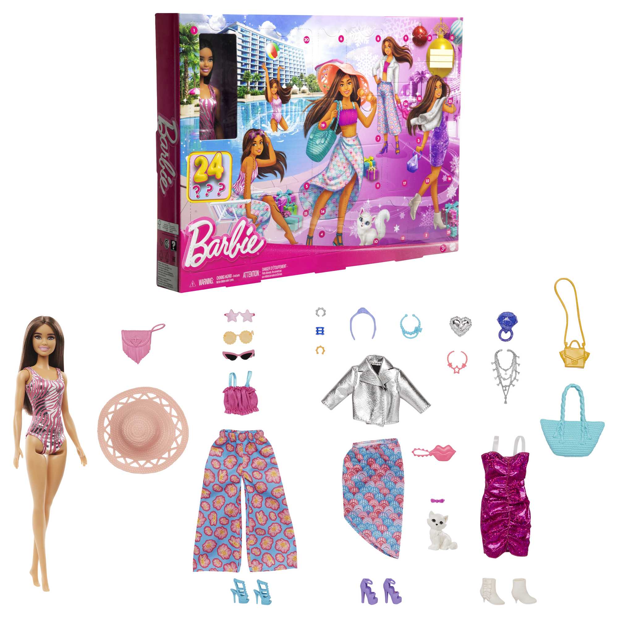 Barbie - Calendrier De L’Avent-Poupée Et 24 Vêtements Et Accessoires