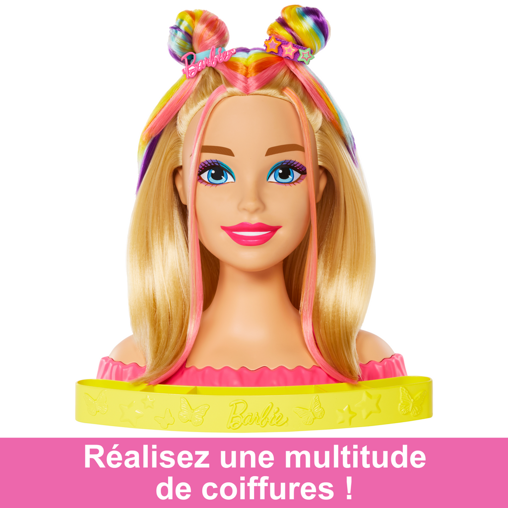 Barbie-Ultra Chevelure-Tête À Coiffer Blonde Mèches Arc-En-Ciel