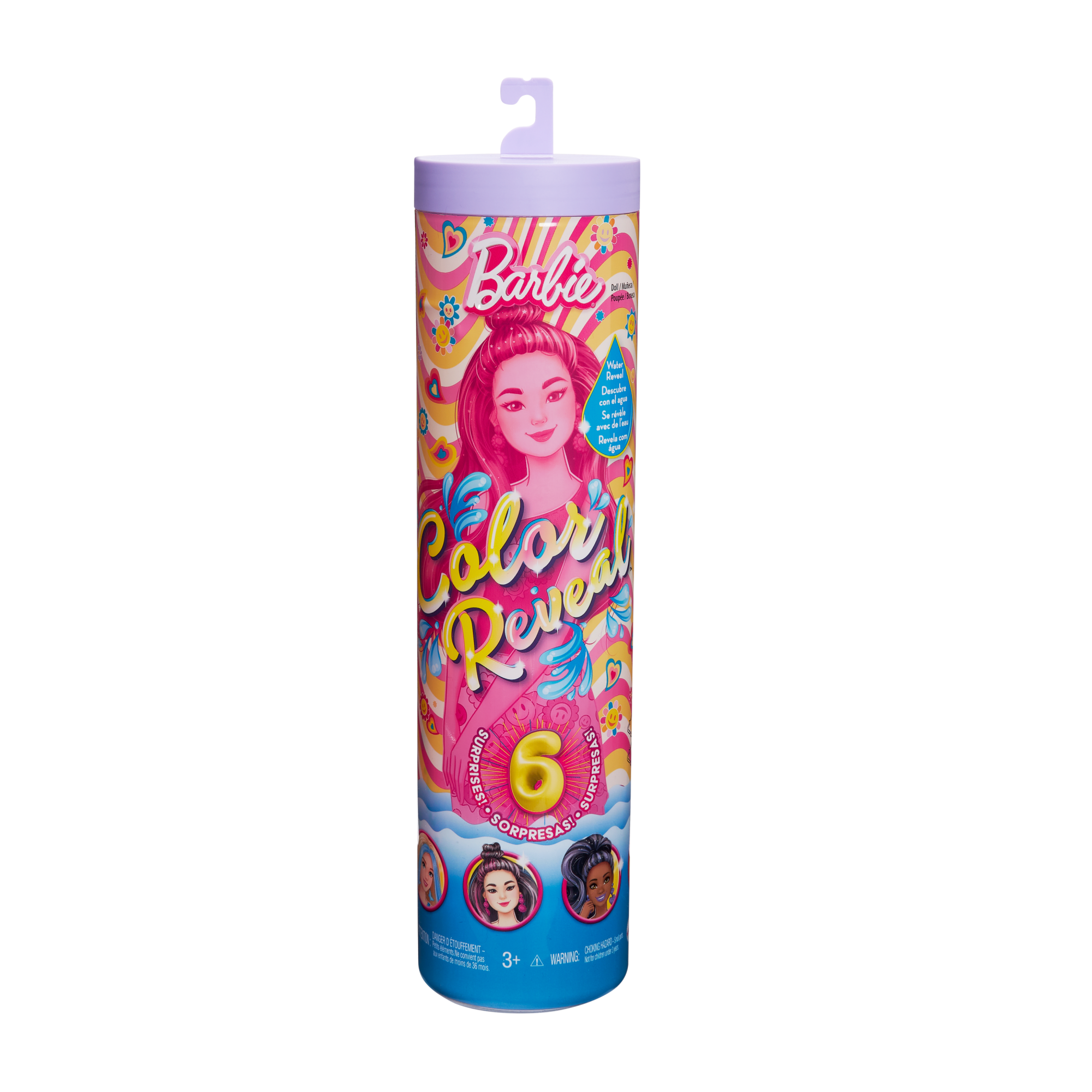 Barbie Colour Reveal Groovy-Themed Series Doll & Accessories With 6 Surprises, Color-Change Bodice