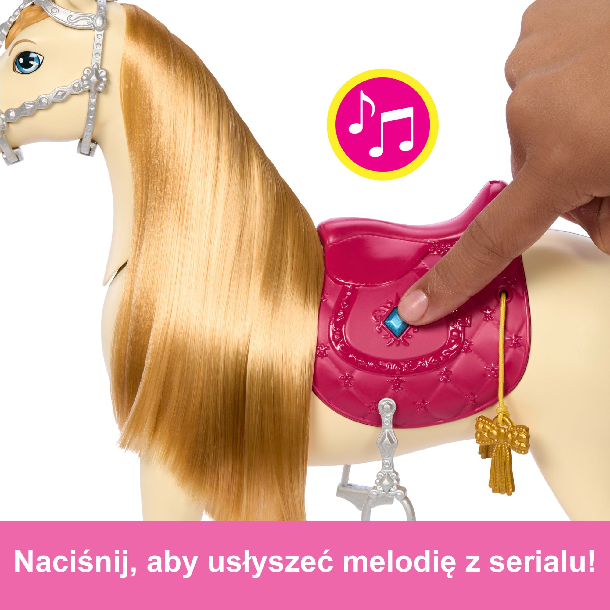 Barbie Tańczący koń Interaktywna zabawka konik z dźwiękami i ruchem + akcesoria