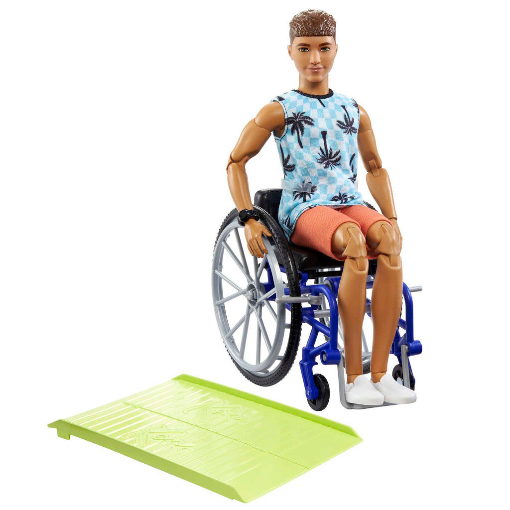 Barbie - Barbie Ken Fashionistas 195 Avec Fauteuil Roulant Et Rampe - Coffret Poupée Mannequin - 3 Ans Et +