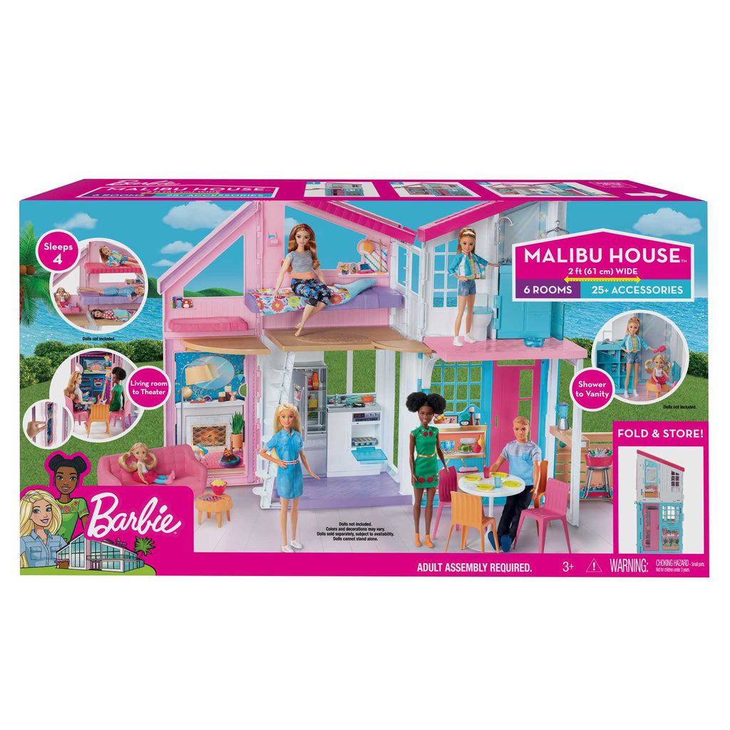Barbie'nin Malibu Evi, Dönüşüm Özellikli, 25'Ten Fazla Parçalı Ve 2 Katlı Bebek Evi Fxg57
