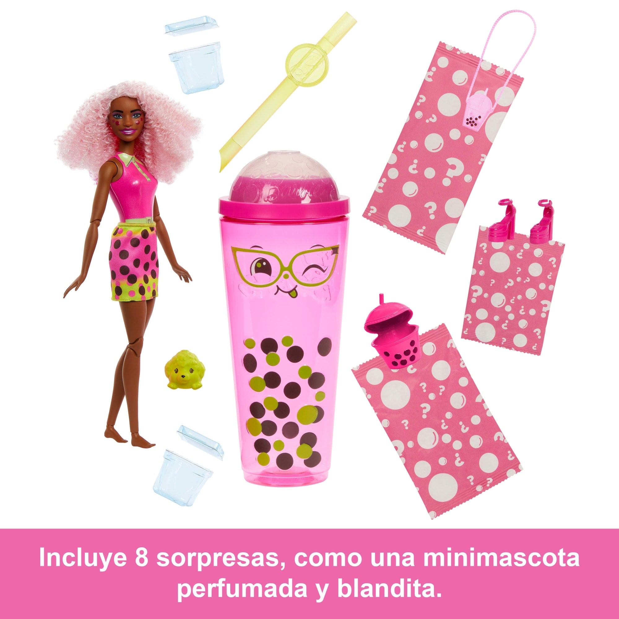 Conjunto De Muñeca Y Accesorios De La Colección Té De Burbujas De Barbie Pop Reveal Con Muñeca De Moda Con Aroma A Frutos Rojos