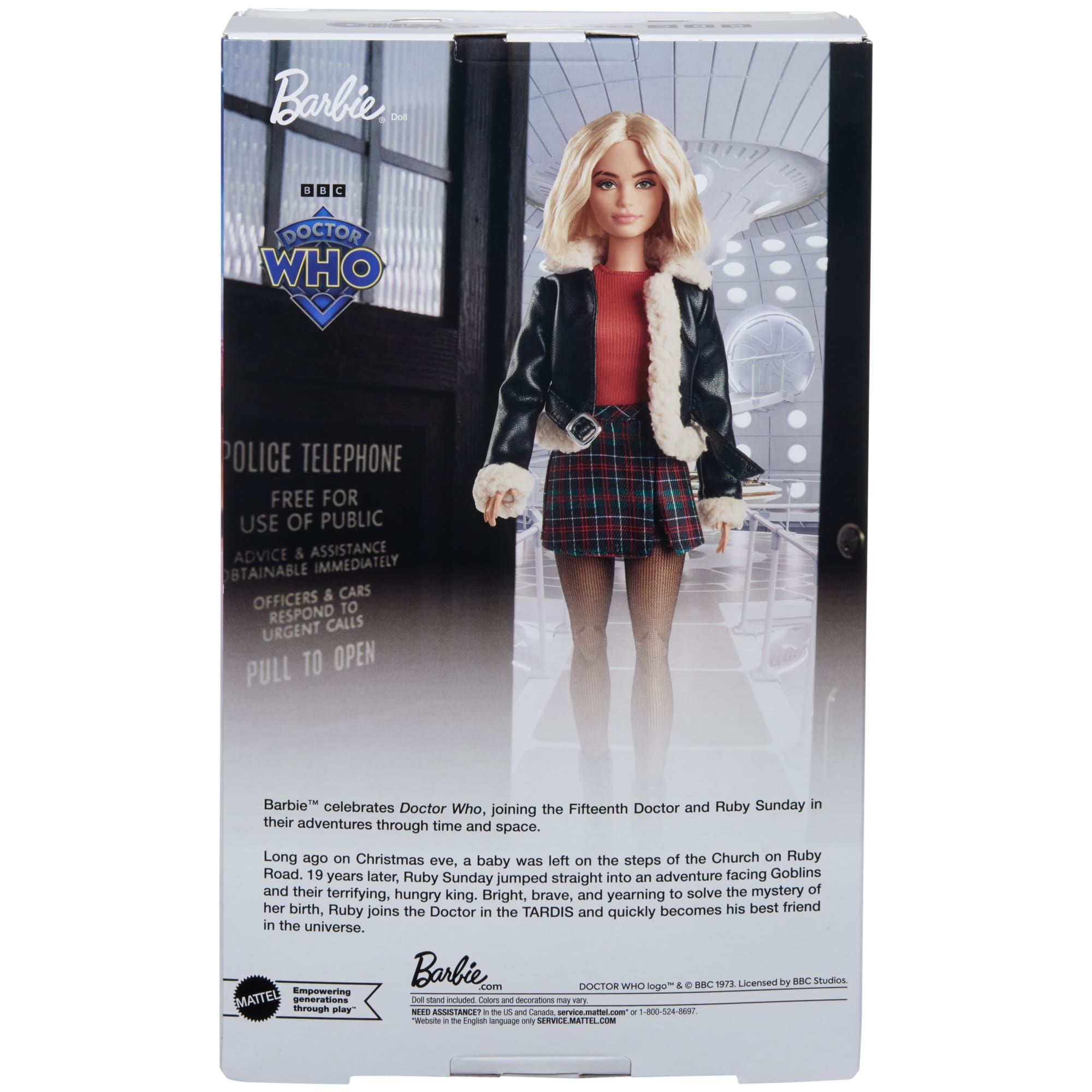 Ruby Sunday Barbie Doll, Dr. Who Collectible With Doll Stand & Certificate Of Authenticity
