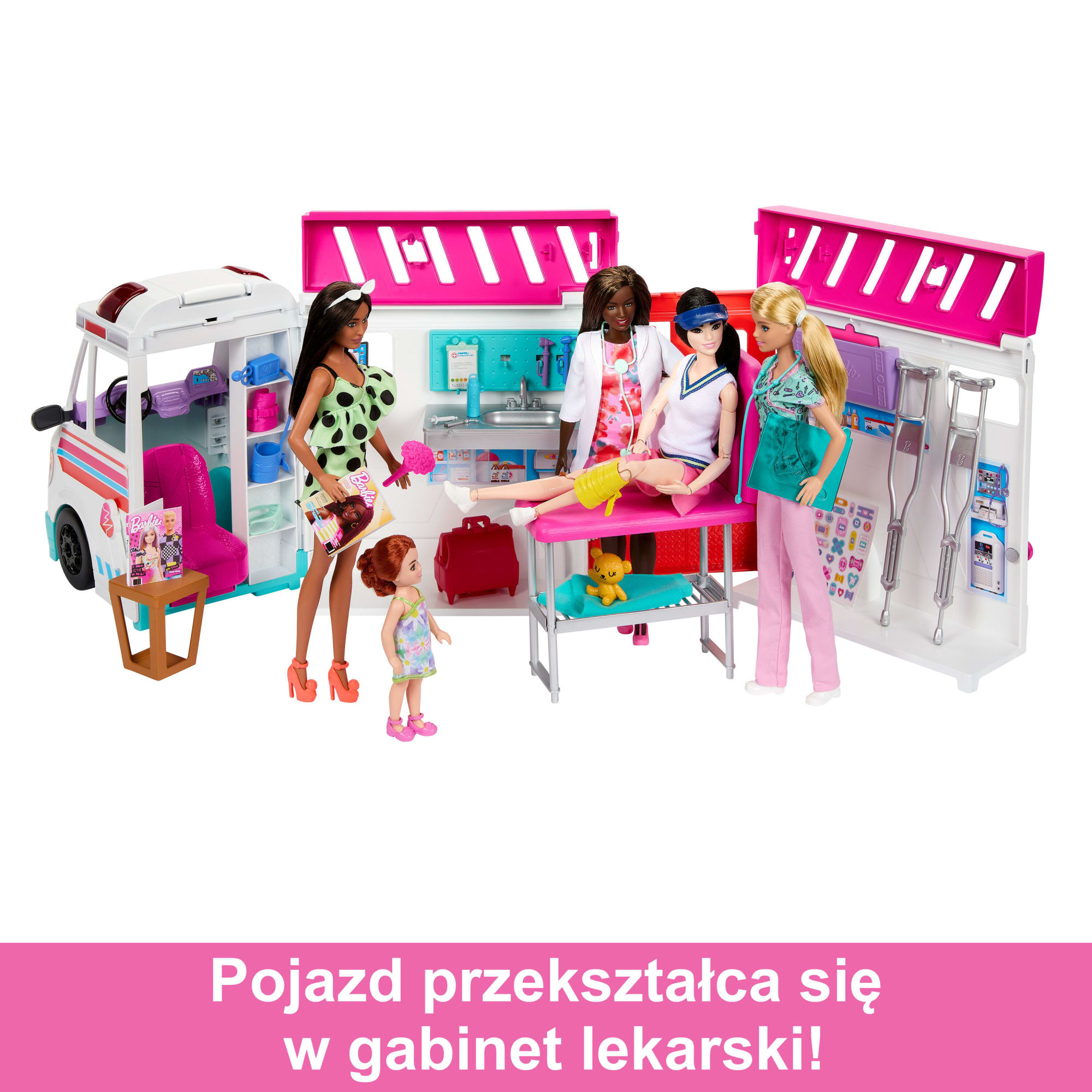 Barbie Karetka Mobilna klinika Zestaw