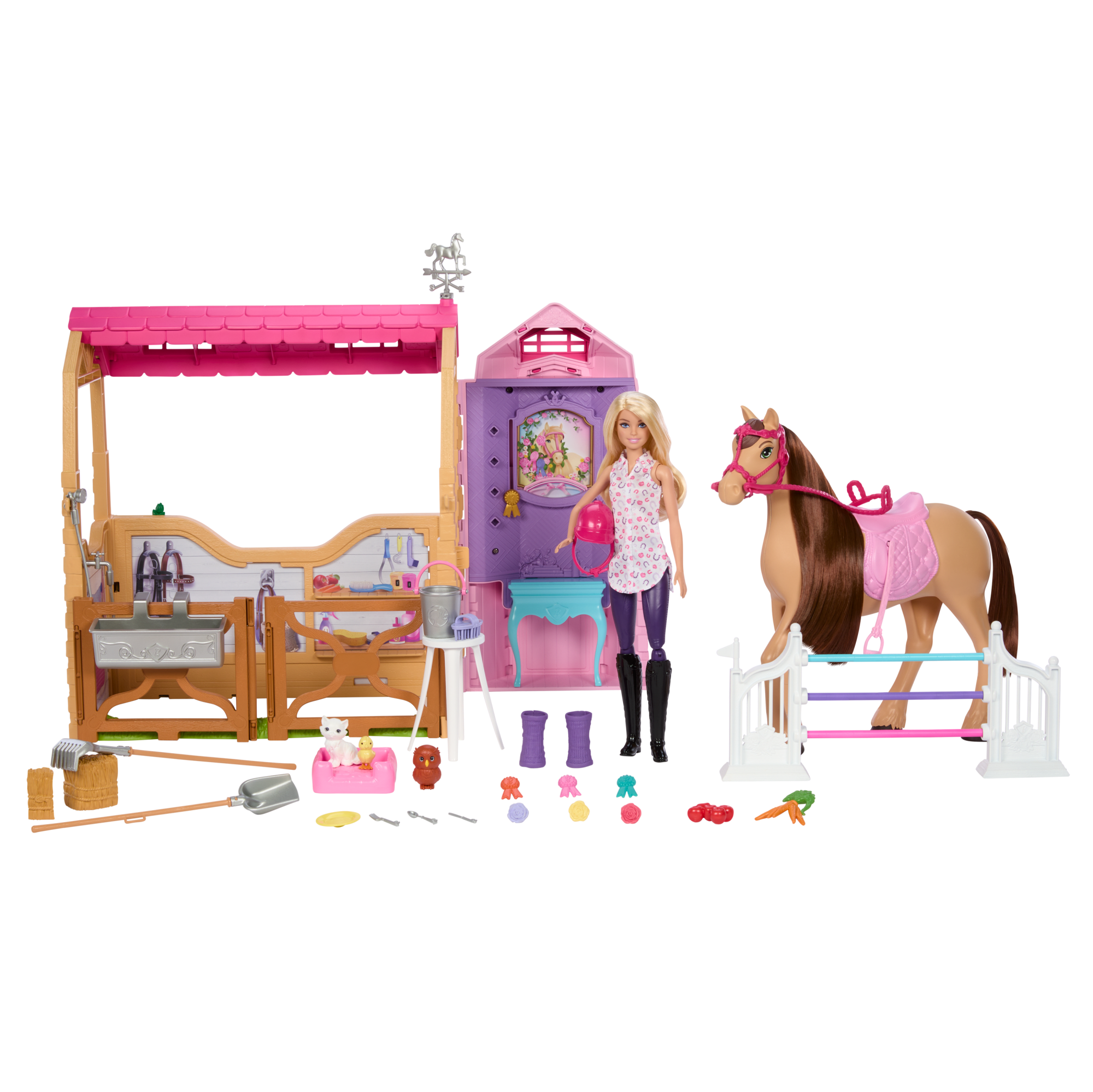 Conjunto De Juego De Establo De “Barbie Mysteries: The Great Horse Chase” Con Muñeca, Caballo De Juguete Y Accesorios, Más De 25 Piezas