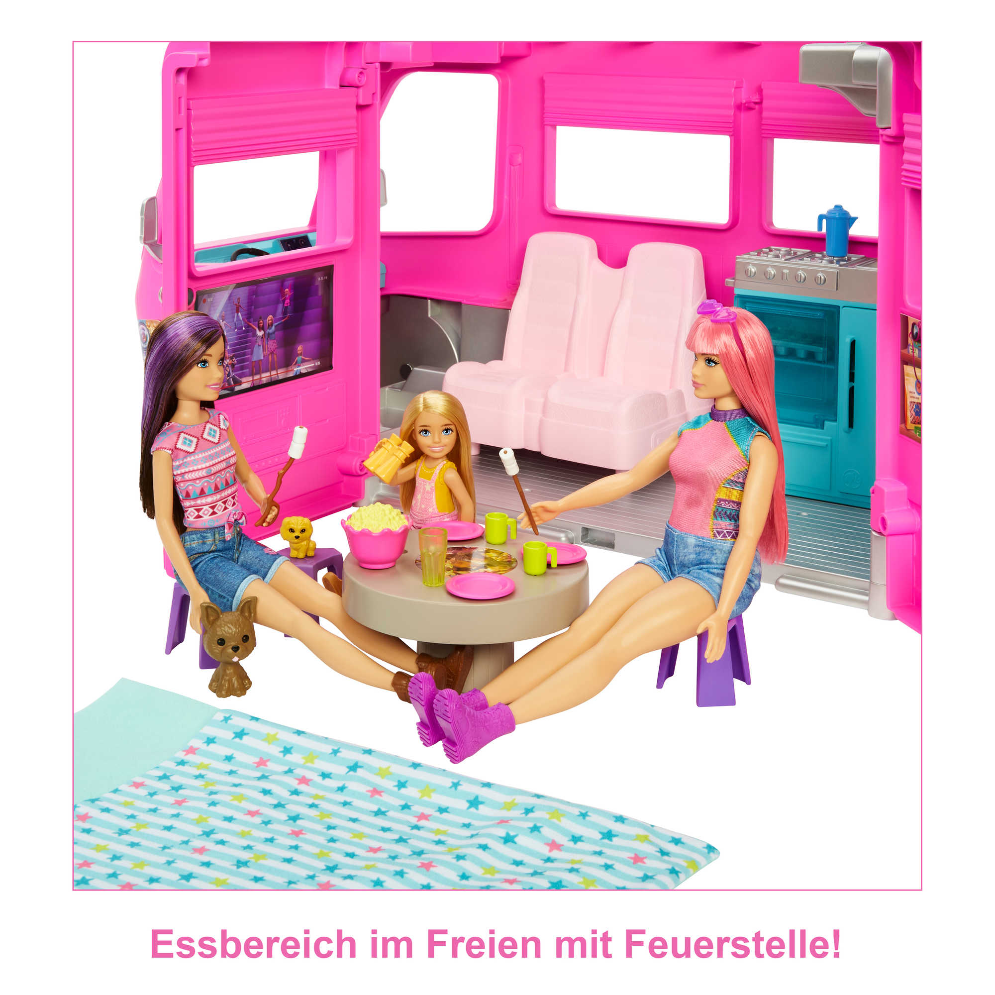 Barbie Super Abenteuer-Camper, Wohnmobil Inkl. Tiere Und Zubehör