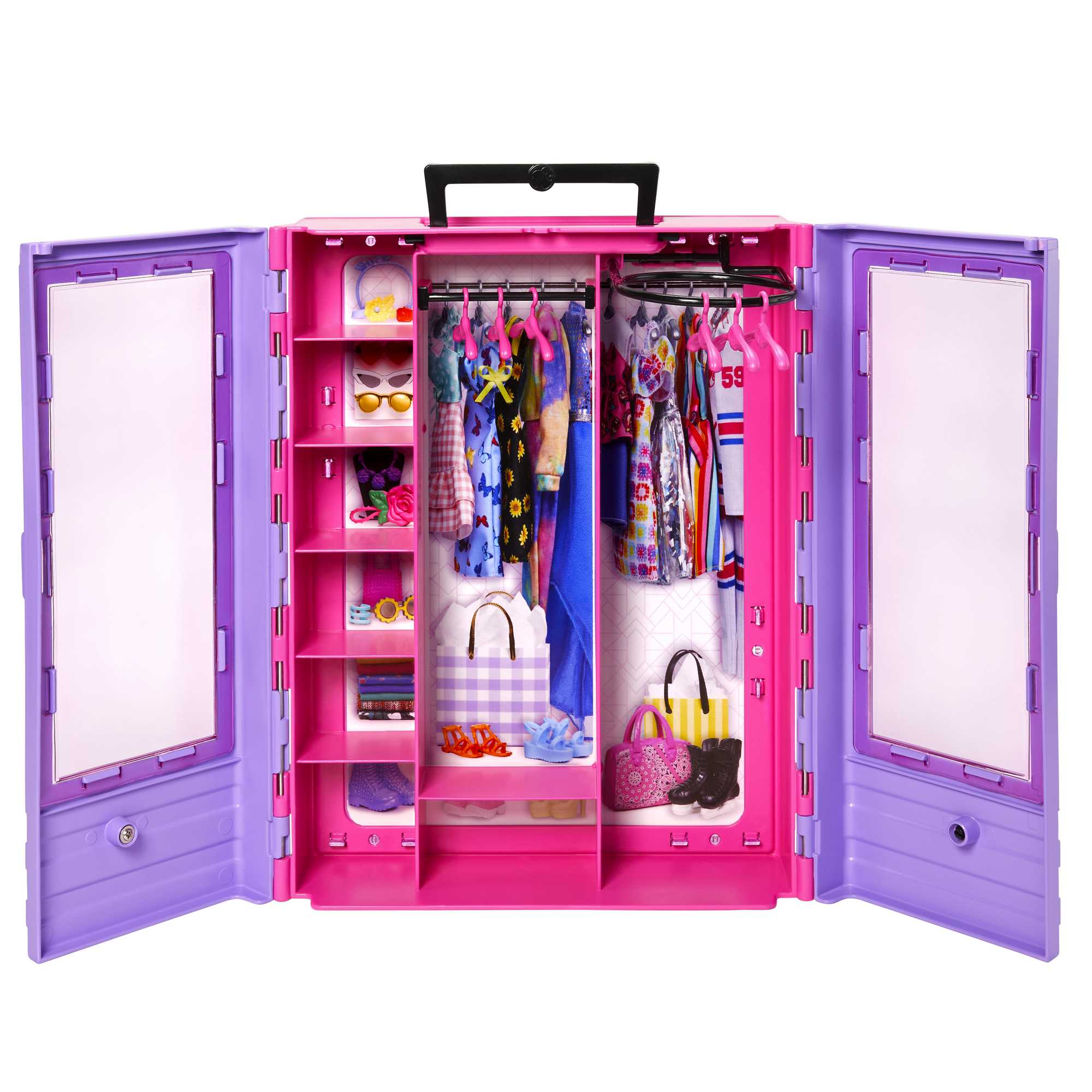 Barbie Fashionistas Szafa na ubranka z 6 wieszakami, dla dzieci od 3 roku życia