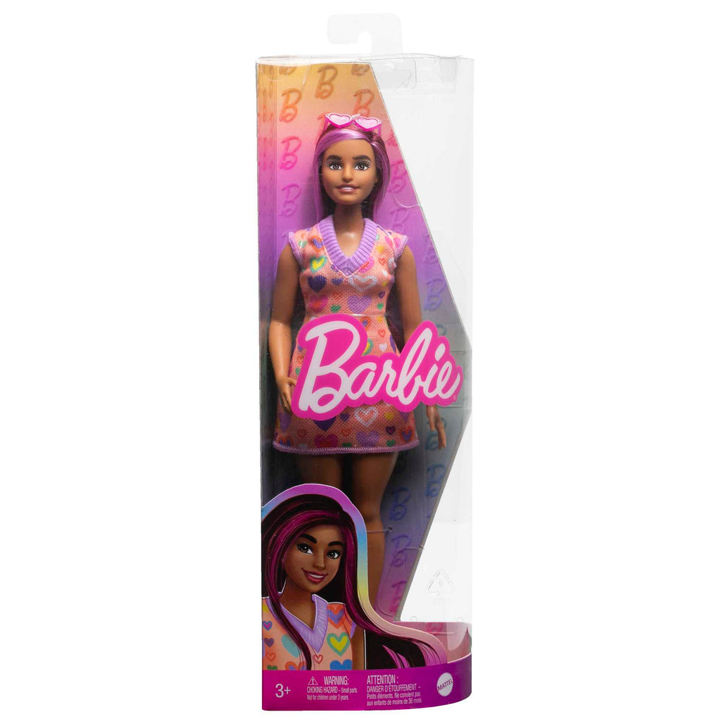 Barbie Fashionistas Puppe Nr. 207 Mit Pinkfarbenen Strähnen Und Kleid Mit Herzaufdruck