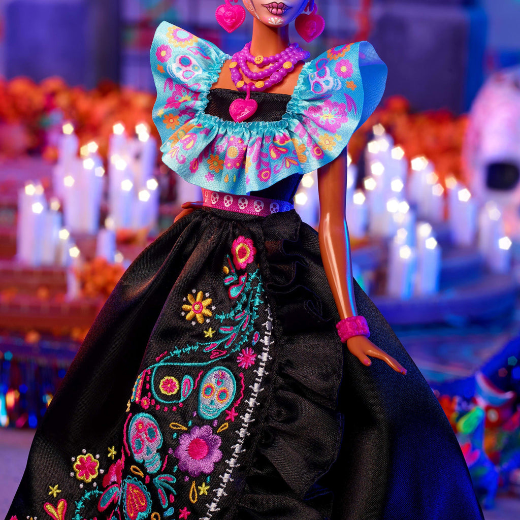 Barbie-Día De Muertos 2024-Poupée Signature Avec Robe Noire À Volants
