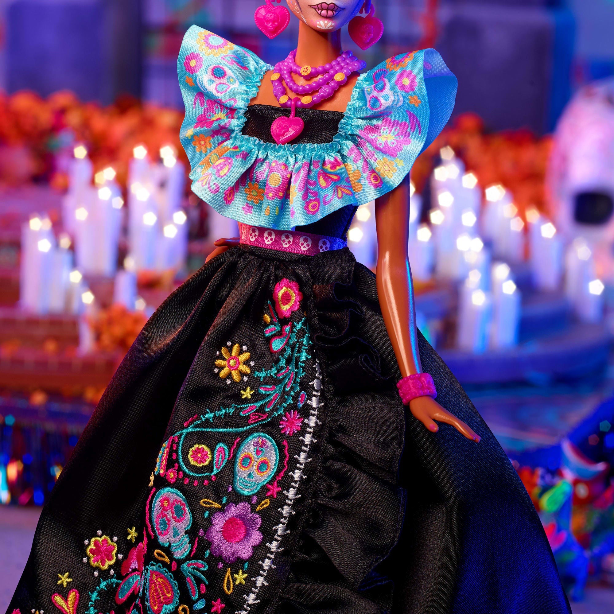 Barbie-Día De Muertos 2024-Poupée Signature Avec Robe Noire À Volants