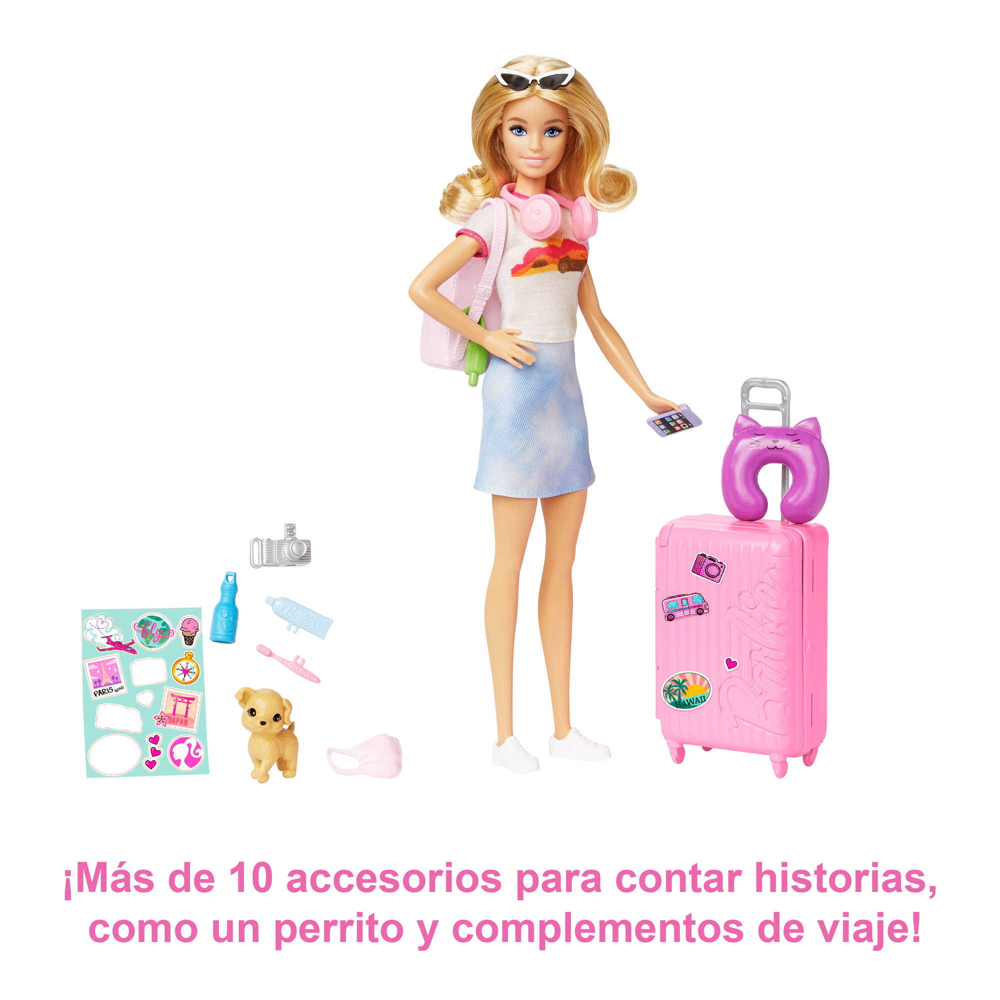 Barbie Viajera Muñeca Con Maleta Y Accesorios +3 Años