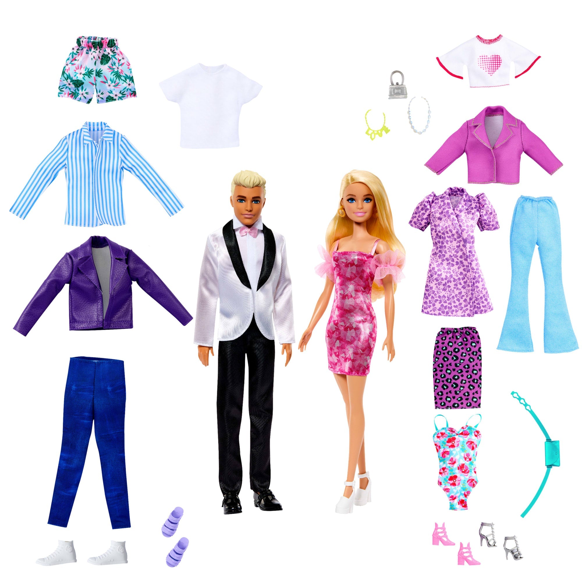 Giysiler Ve Aksesuarlarla Barbie Ve Ken Kıyafet Seti