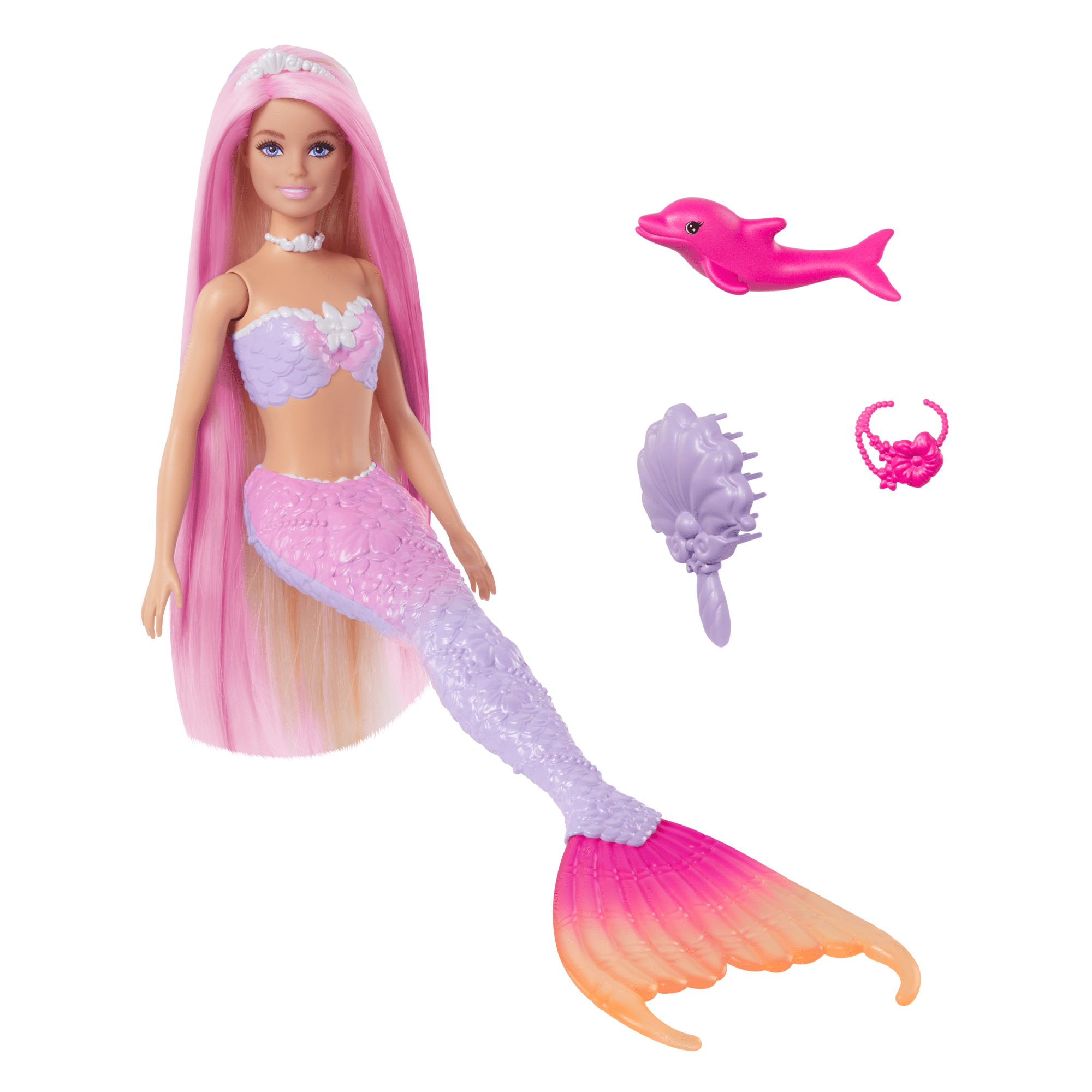 Barbie - Poupée Sirène « Malibu » Couleurs Magiques - Poupée Mannequin - 3 Ans Et +