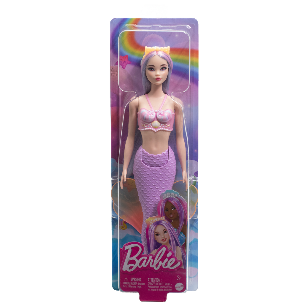 Barbie Sirena Con Capelli Lilla, Coda E Cerchietto Viola