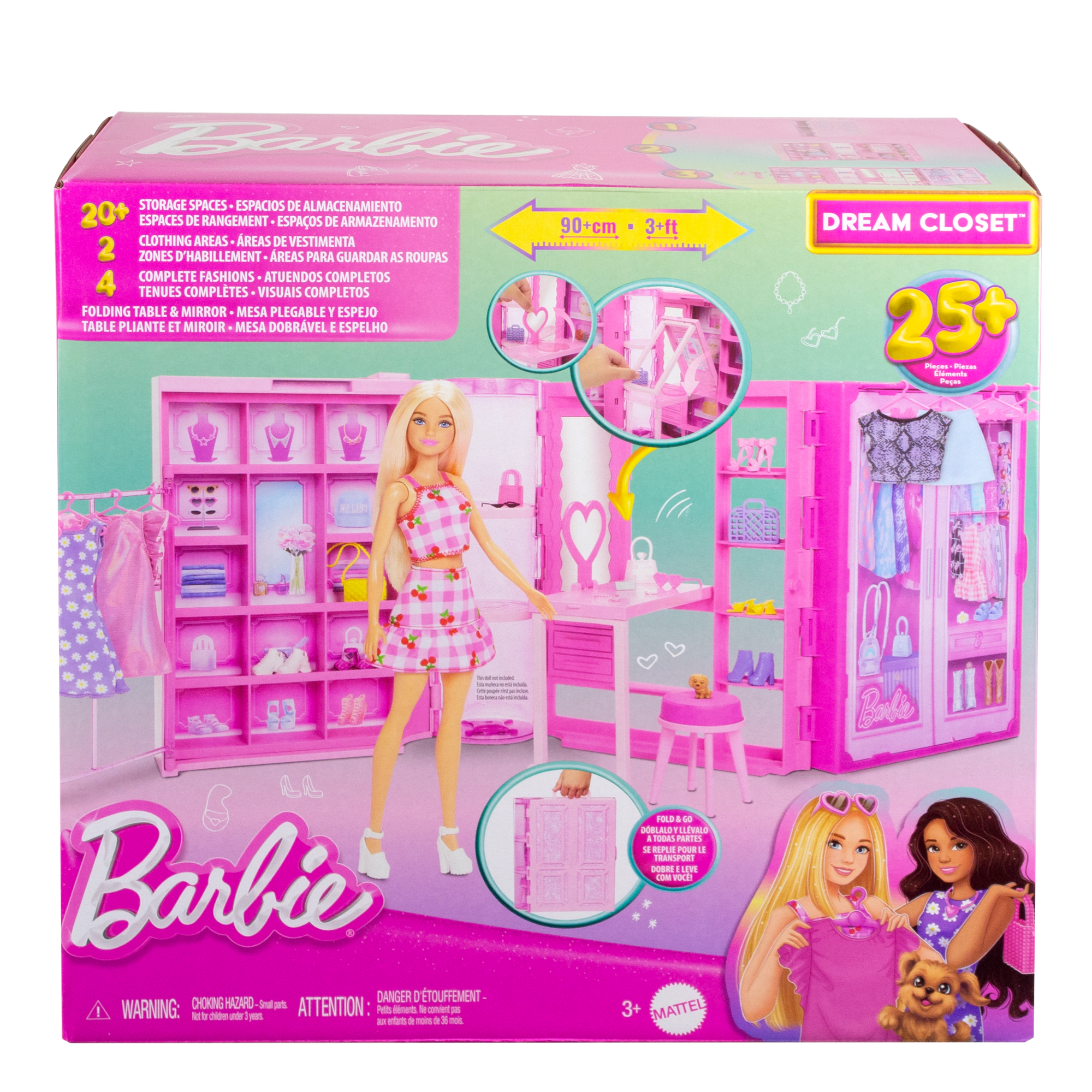 Barbie Δωμάτιο Μόδας Με Ρούχα Και Αξεσουάρ, Πλάτος 91 Εκ. Με 25+ Κομμάτια