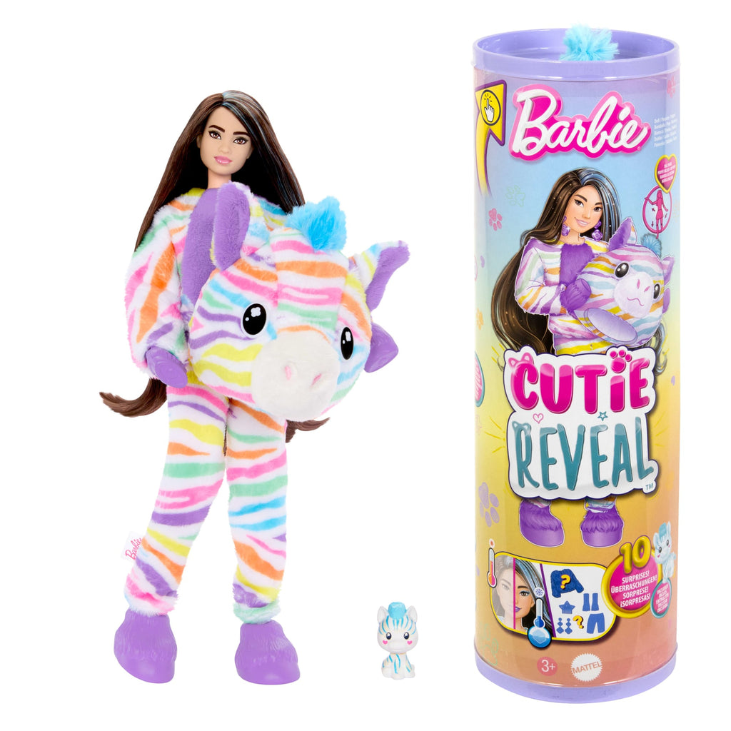 Barbie Cutie Reveal Serie Color Dream, Zebra, Bambola E Accessori, 10 Sorprese