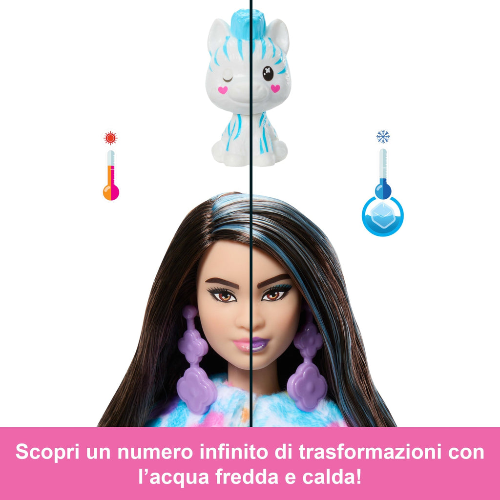 Barbie Cutie Reveal Serie Color Dream, Zebra, Bambola E Accessori, 10 Sorprese