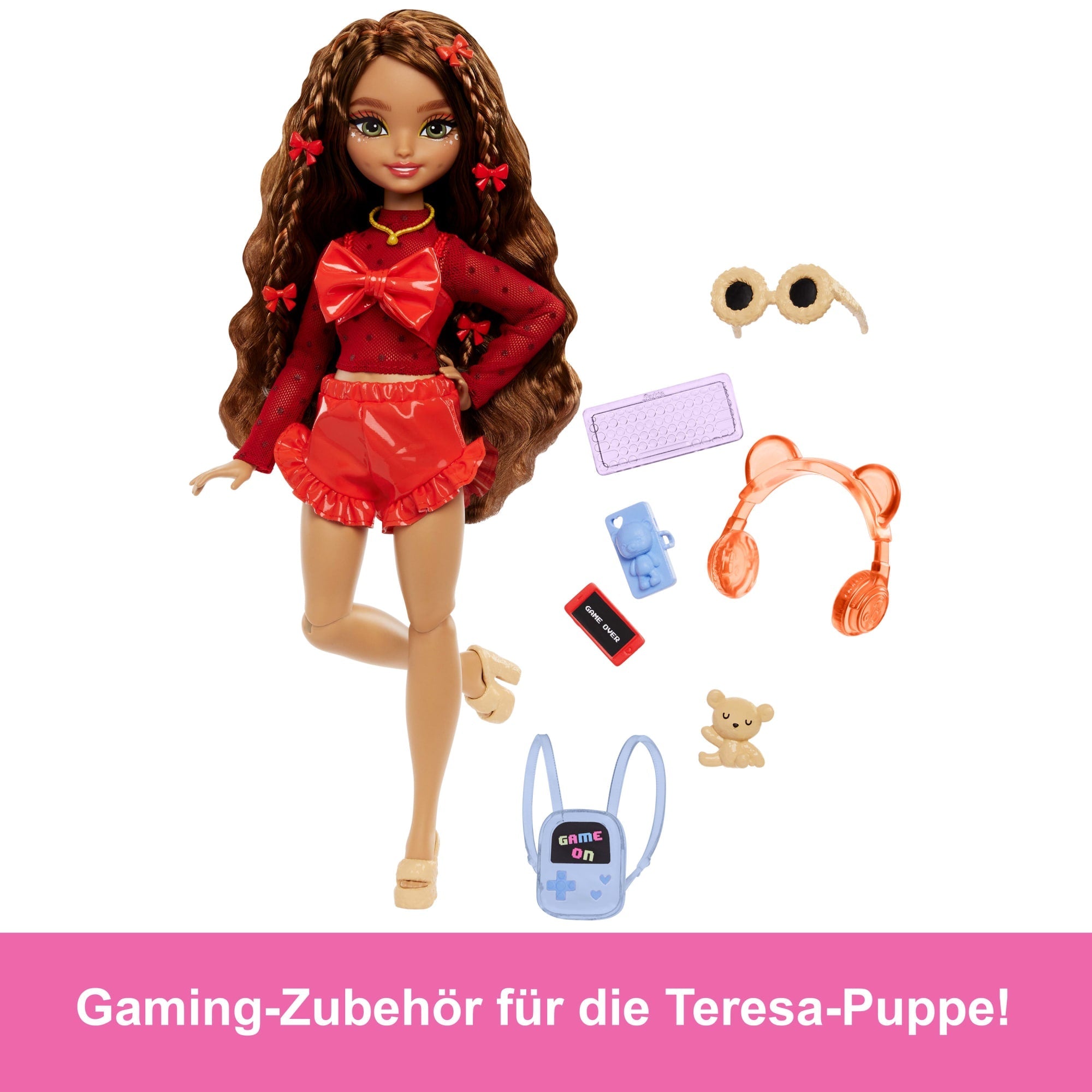 Barbie Dream Besties Teresa Modepuppe Mit Zubehör Zum Thema Videospiele, 10-Teilig