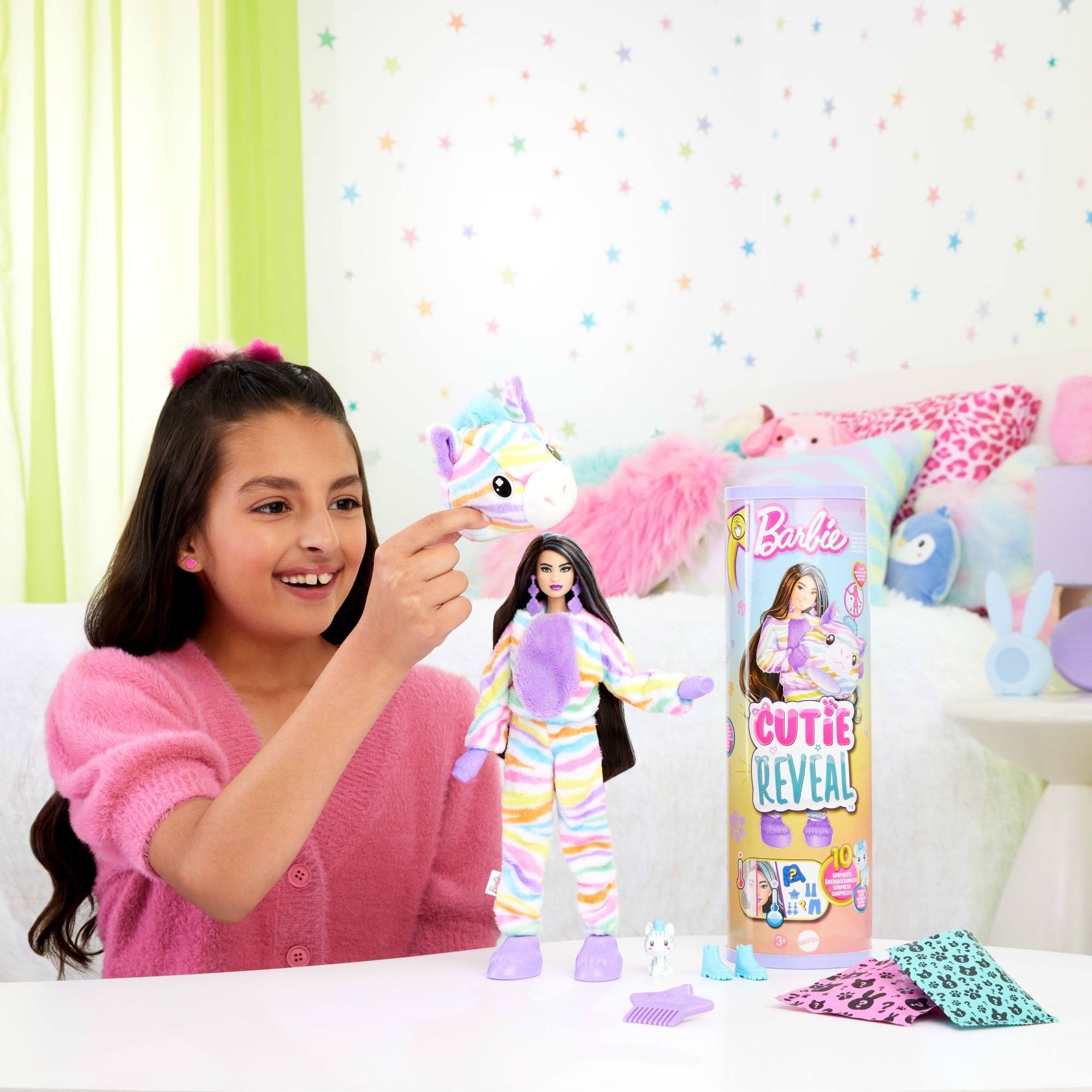 Barbie-Barbie Cutie Reveal-Poupée Zèbre Rêve Coloré Avec 10 Surprises