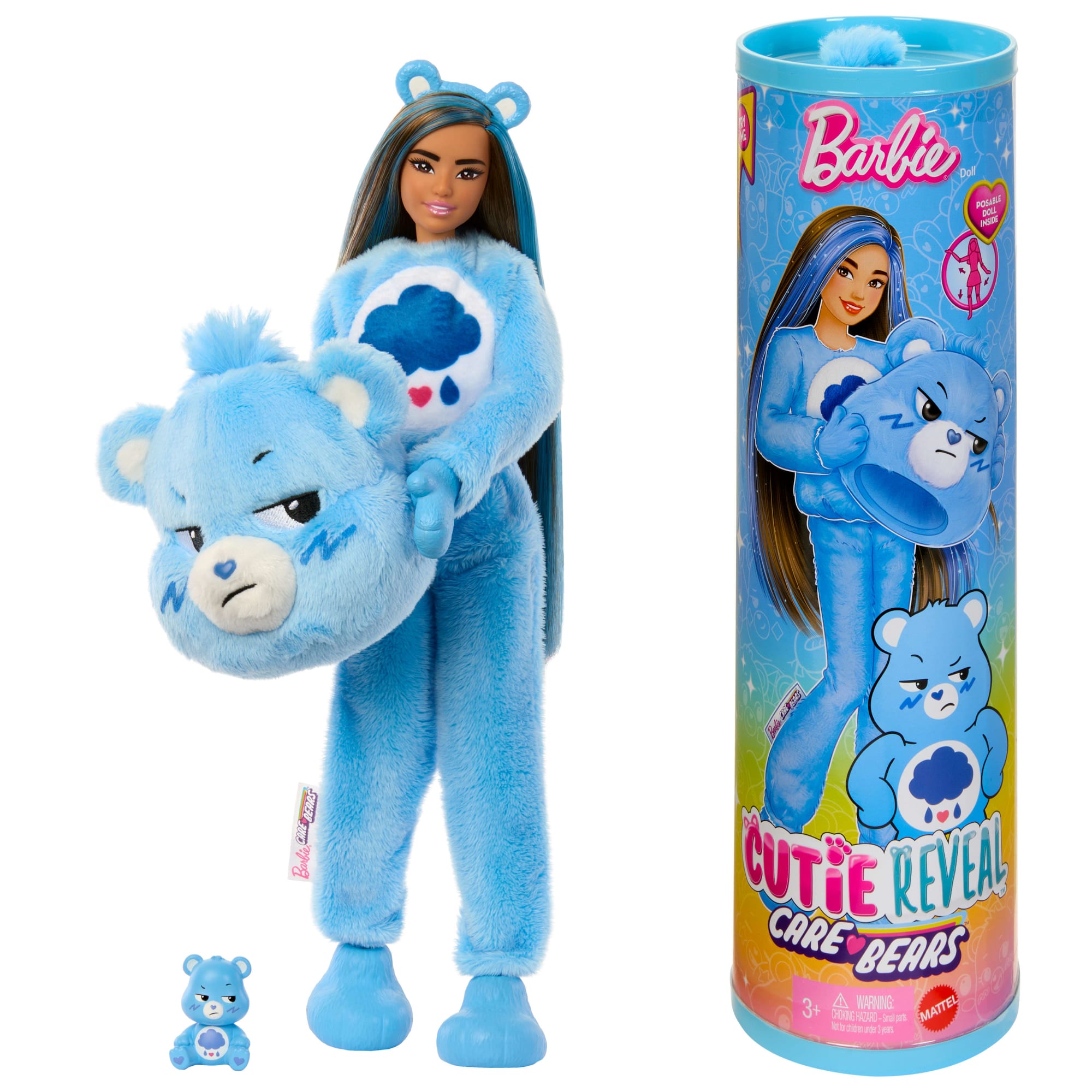 Muñeca Barbie Cutie Reveal De La Colección Care Bears Con Accesorios, Viene Con Un Disfraz De Peluche Del Osito Quejoso Y 10 Sorpresas
