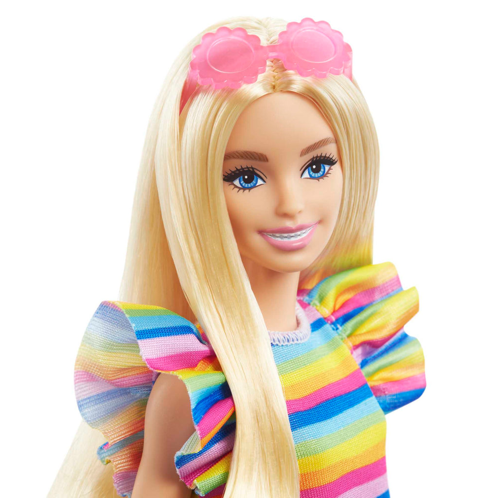 Barbie-Puppe Mit Zahnspange Und Regenbogenkleid, Barbie Fashionistas