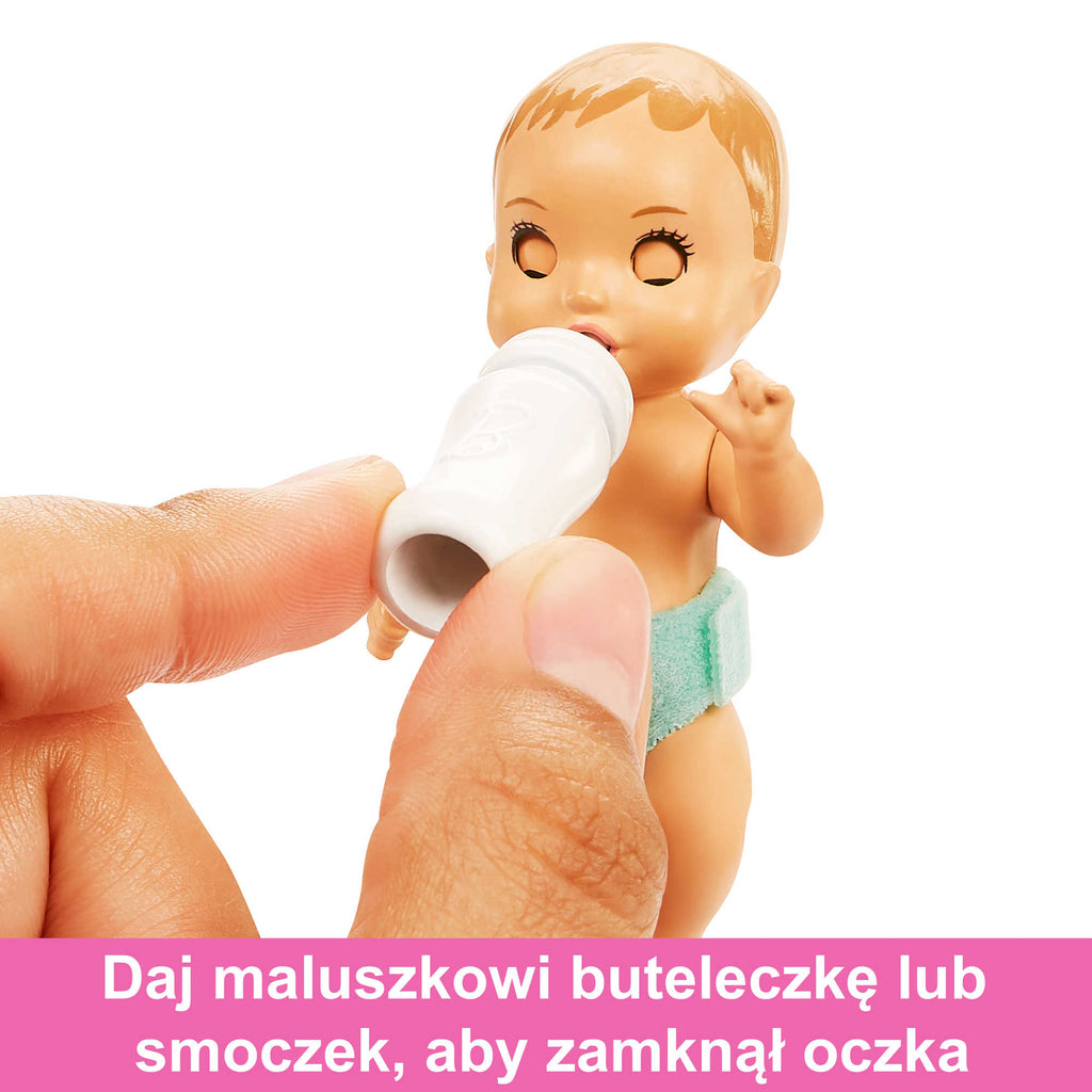 Barbie Opiekunka Zestaw Usypianie maluszka + Lalka Skipper i bobas