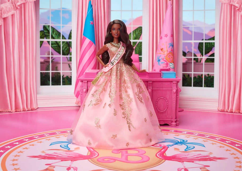 Barbie Le Film-Poupée Barbie Présidente En Robe Rose Et Dorée