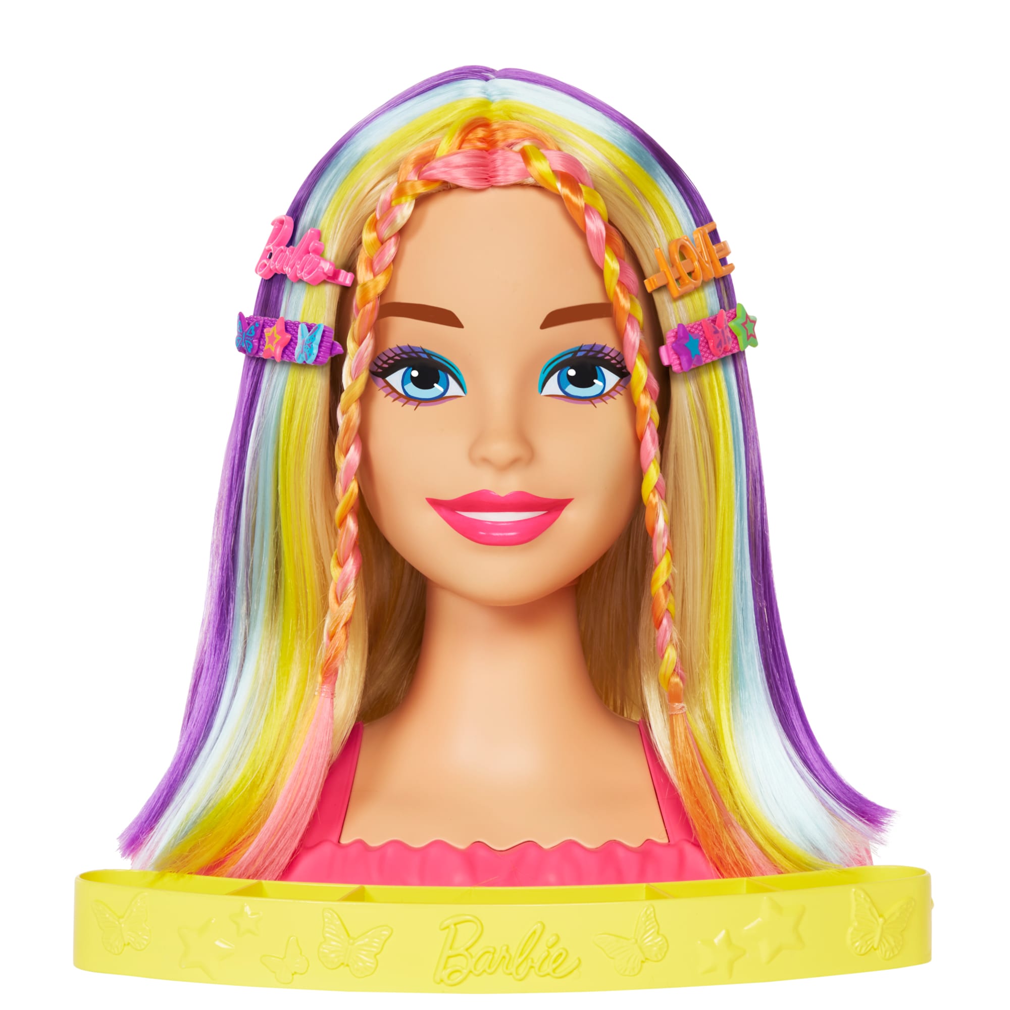 Barbie Super Chioma Hairstyle Capelli Arcobaleno, Testa Pettinabile, Con Capelli Biondi